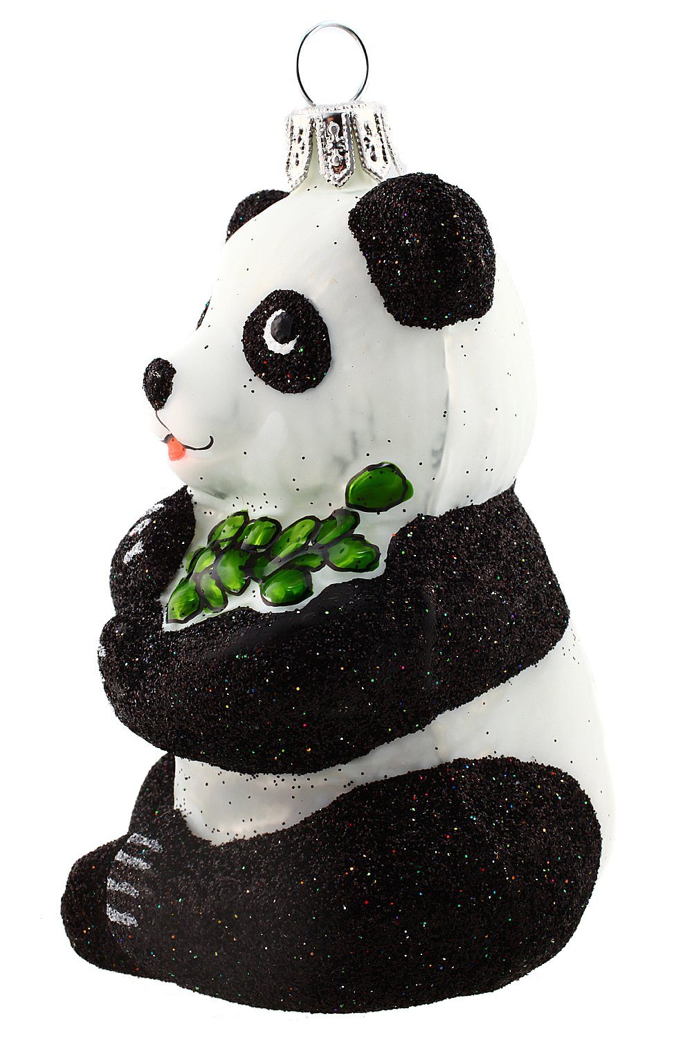 Pandabär, handdekoriert mundgeblasen Weihnachtskontor - Dekohänger Christbaumschmuck - Hamburger