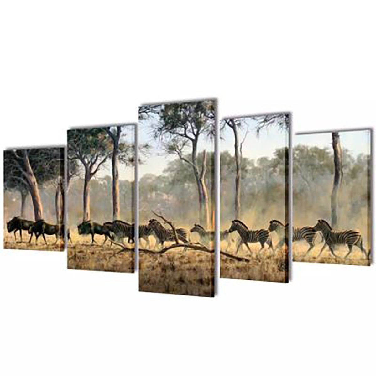 vidaXL Fotohintergrund Leinwandbilder Set x 100 Zebras 50 cm
