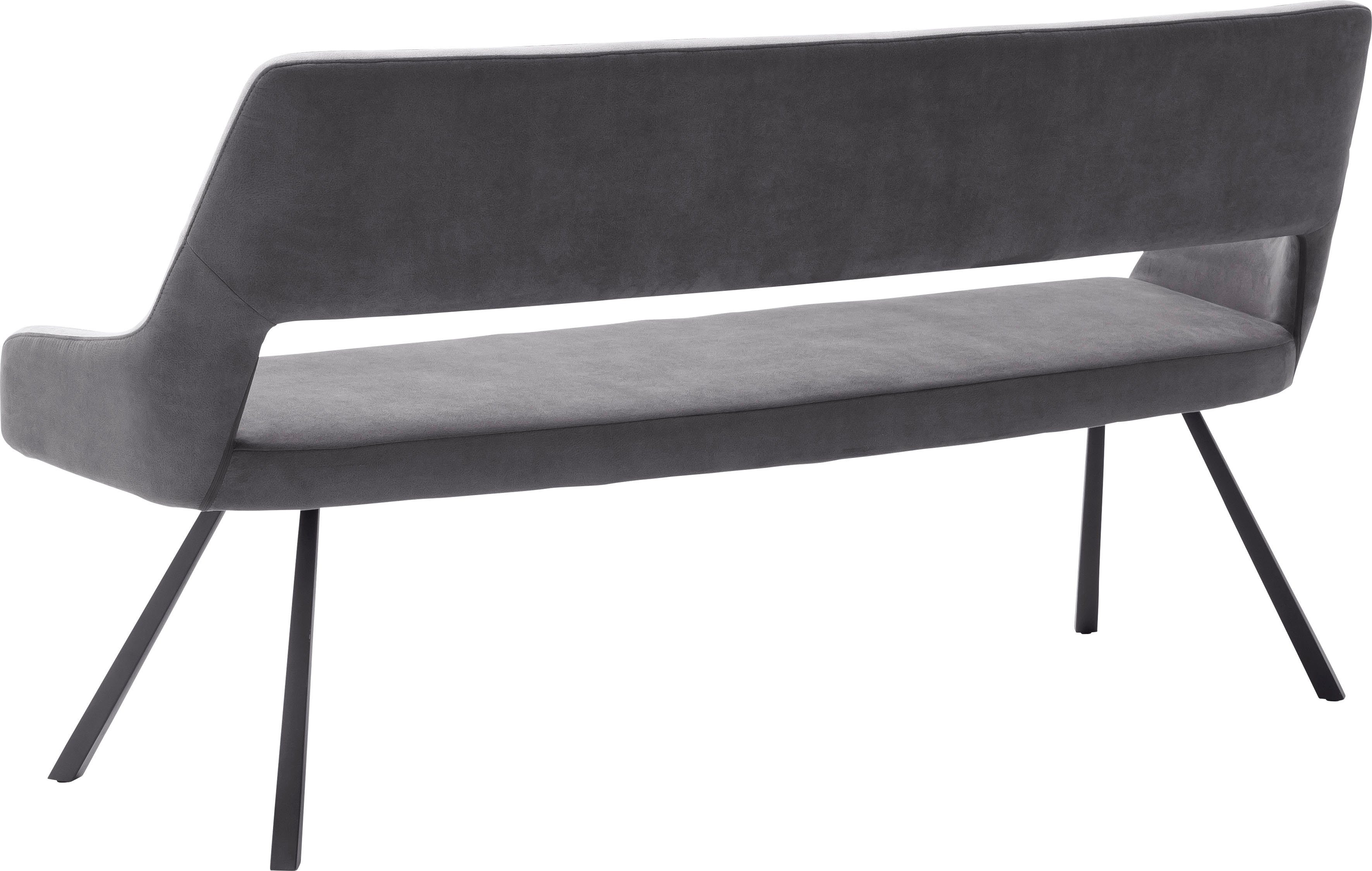 MCA furniture breite cm, Sitzhöhe 50 kg 280 bis belastbar, cm Bayonne, Dunkelgrau-Grau Sitzbank Dunkelgrau | wahlweise 155 cm-175