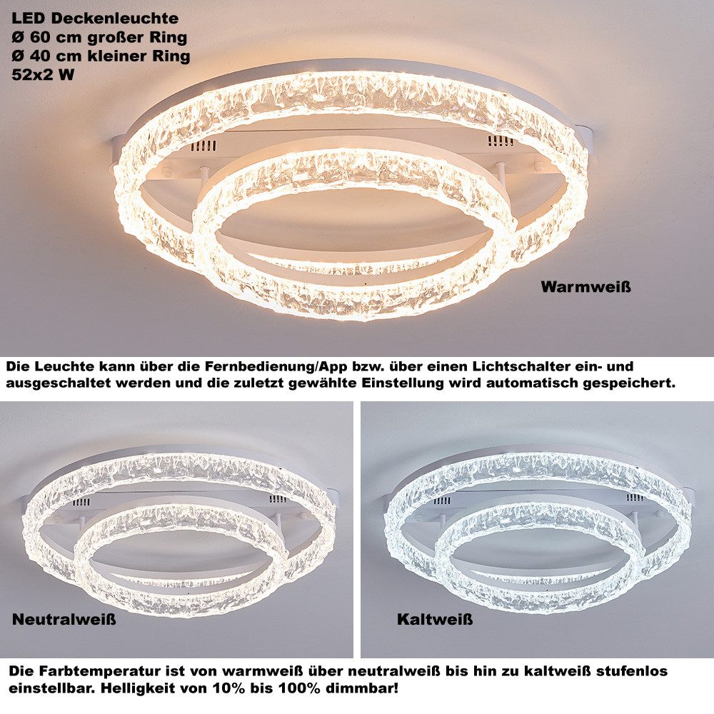 Eurotondisplay LED Deckenleuchte LED Deckenleuchte Fernbedienung/Handy-App günstig online kaufen