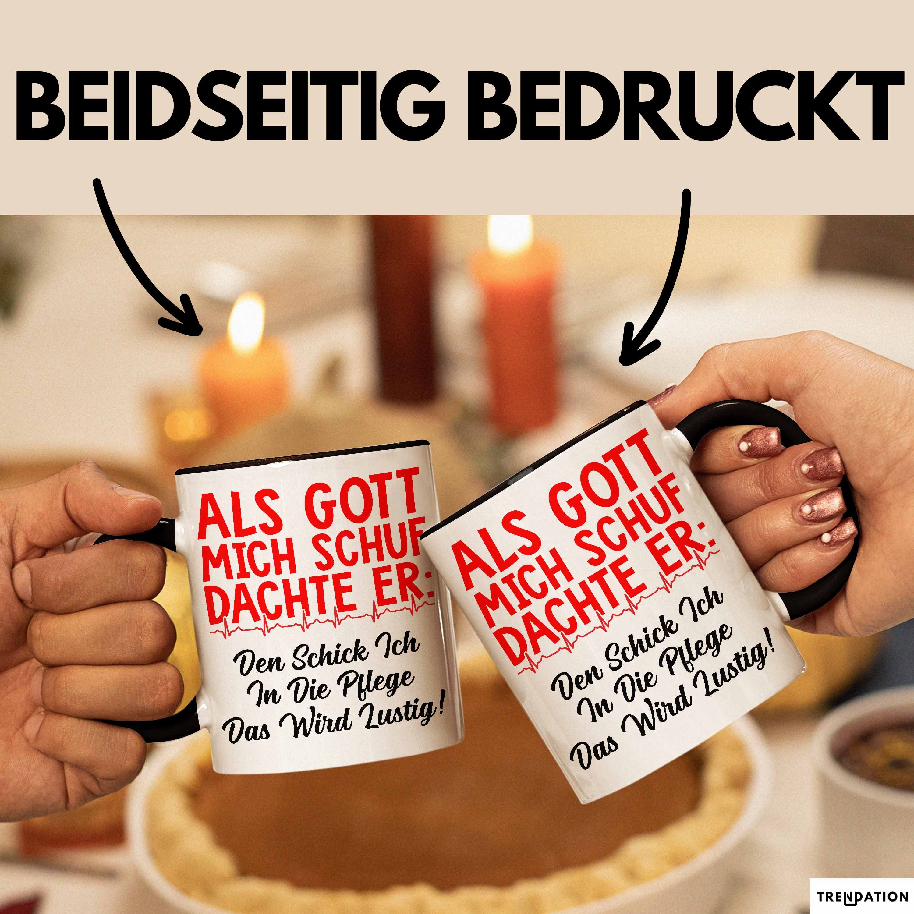 Trendation Tasse Krankenschwester Pflege Betreuung Tasse Geschenk Lustige Geschenkidee, Keramik – Bild 2 von 5