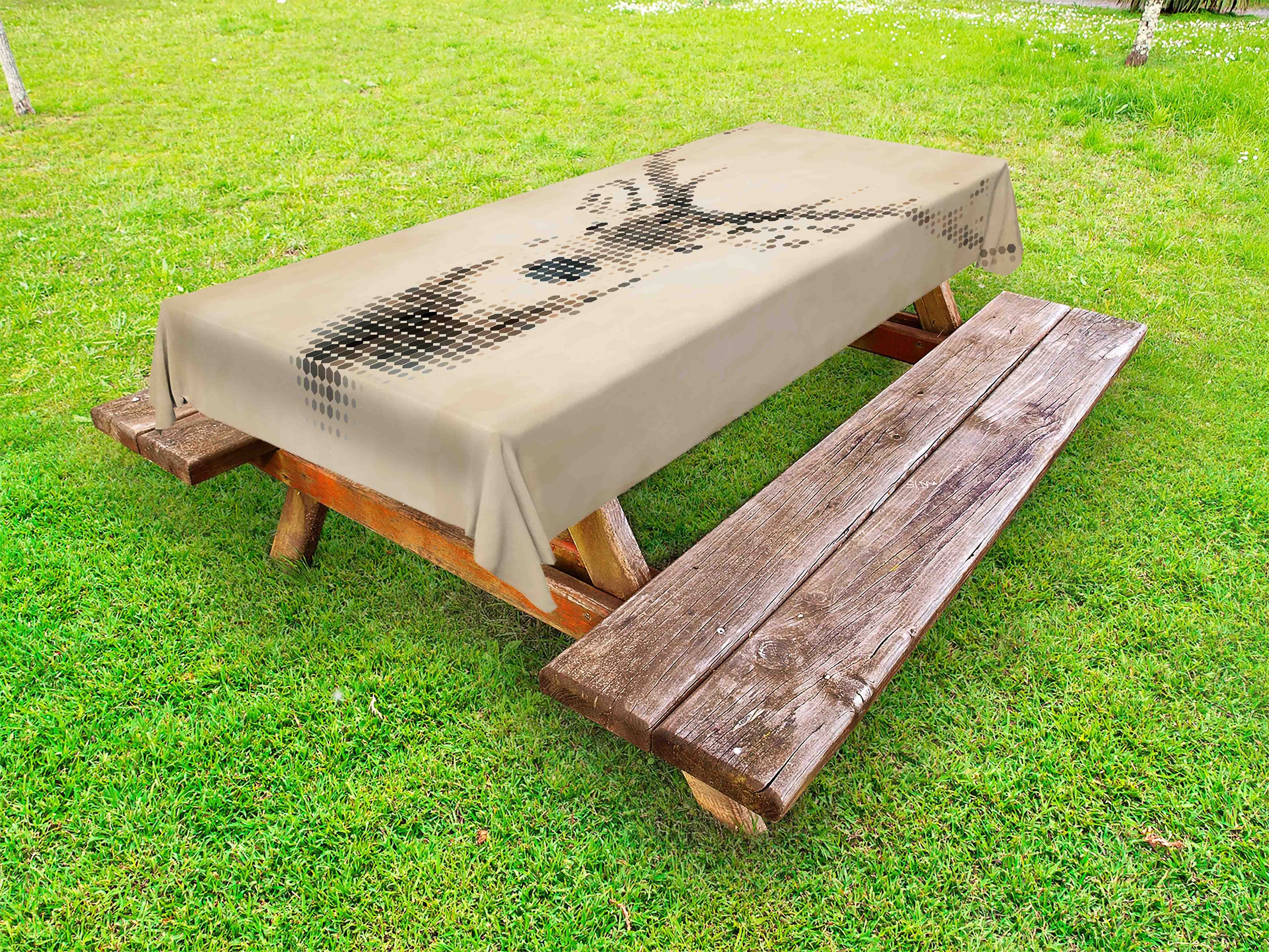 Tischdecke Abakuhaus Deer waschbare dekorative mit Retro Picknick-Tischdecke, Portrait Punkten