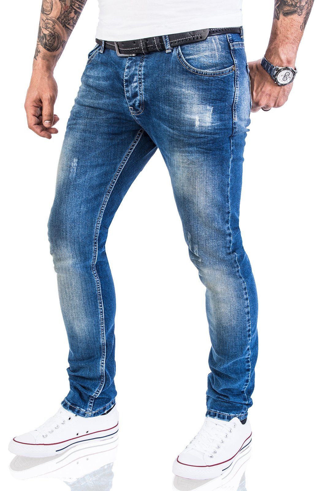 Blau Fit Creek M21 Slim Rock Herren Jeans Slim-fit-Jeans