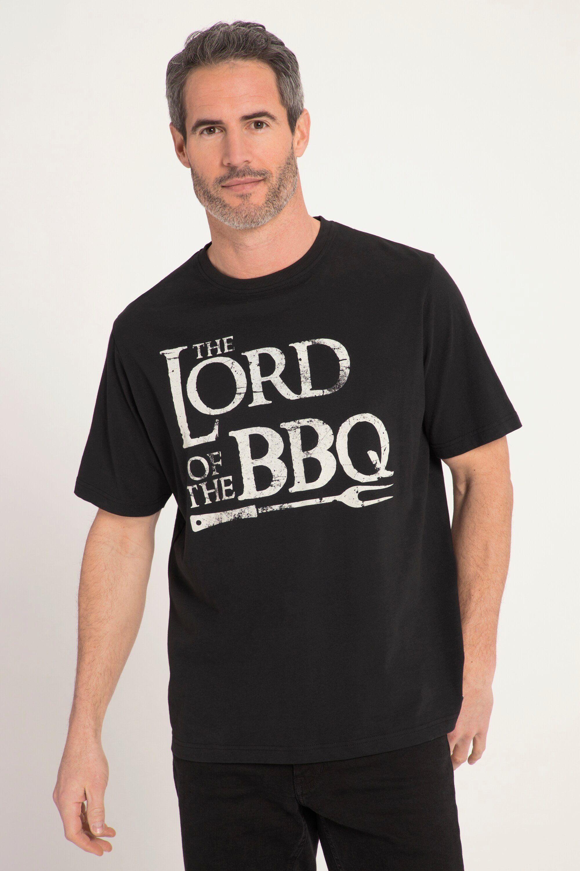 JP1880 T-Shirt T-Shirt Halbarm BBQ Print Rundhals