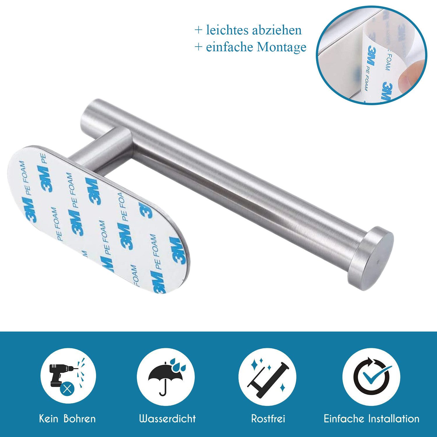 Dolvhin Toilettenpapierhalter ohne Bohren Edelstahl Klopapierhalter Selbstk günstig online kaufen