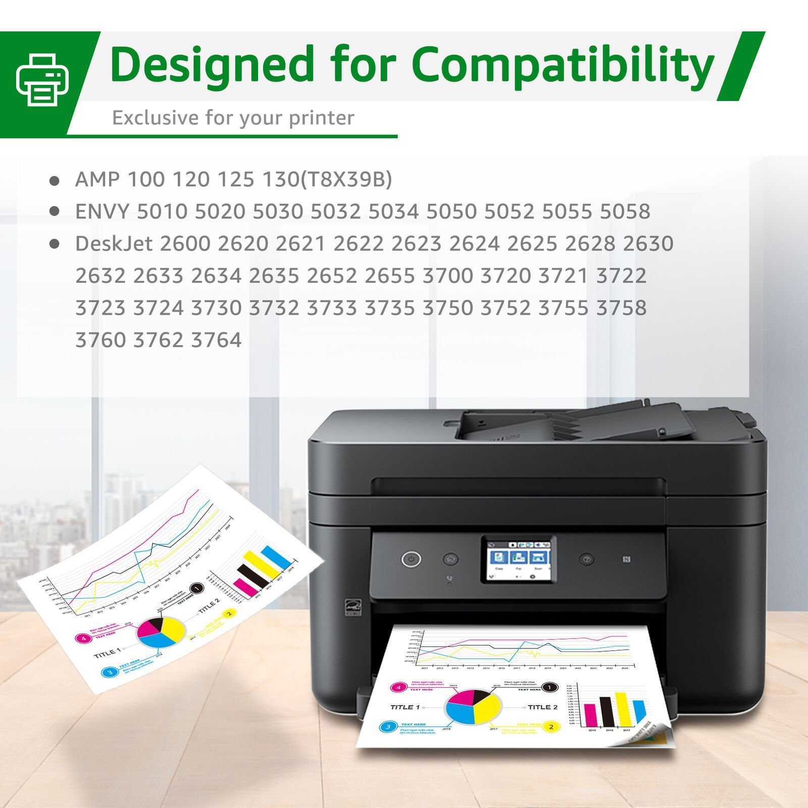 Greensky 304XL ersatz für HP 304 XL Deskjet 2622 2632 2633 Tintenpatrone (3-tlg)