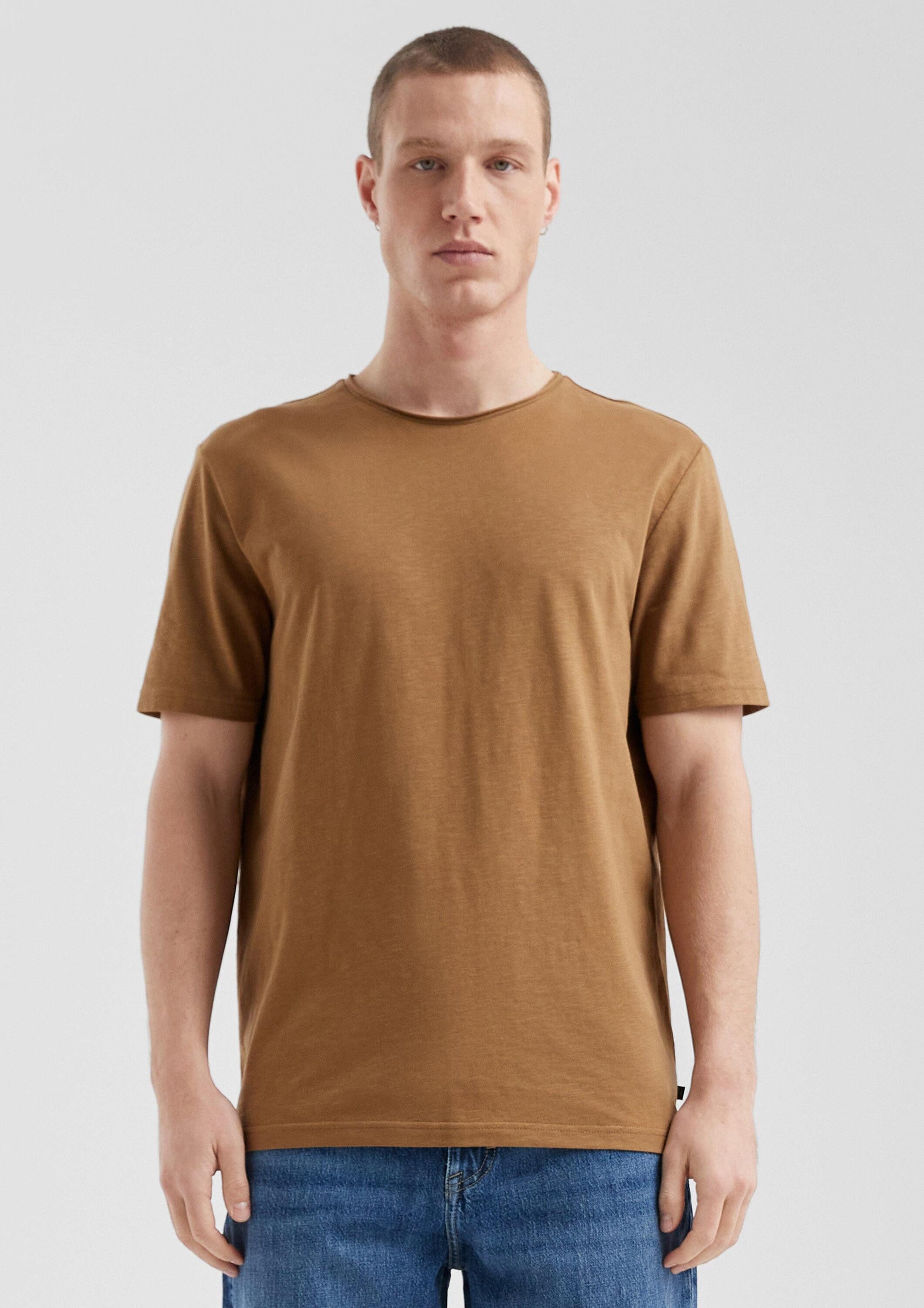 QS Kurzarmshirt T-Shirt Baumwollshirt mit Rollkante günstig online kaufen