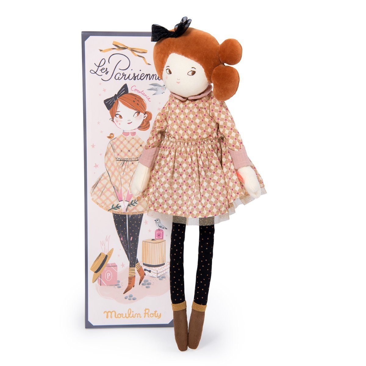 Moulin Roty Stoffpuppe Puppe Madame Constance 47cm Blümchenkleid + Geschenkbox