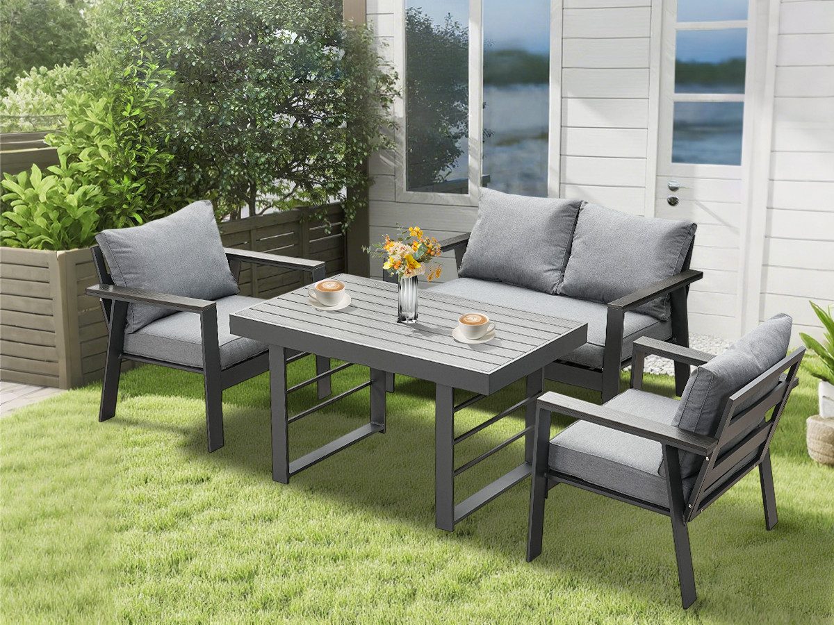 MeXo Gartenlounge-Set Gartenmöbel Set Aluminium Loungeset günstig online kaufen