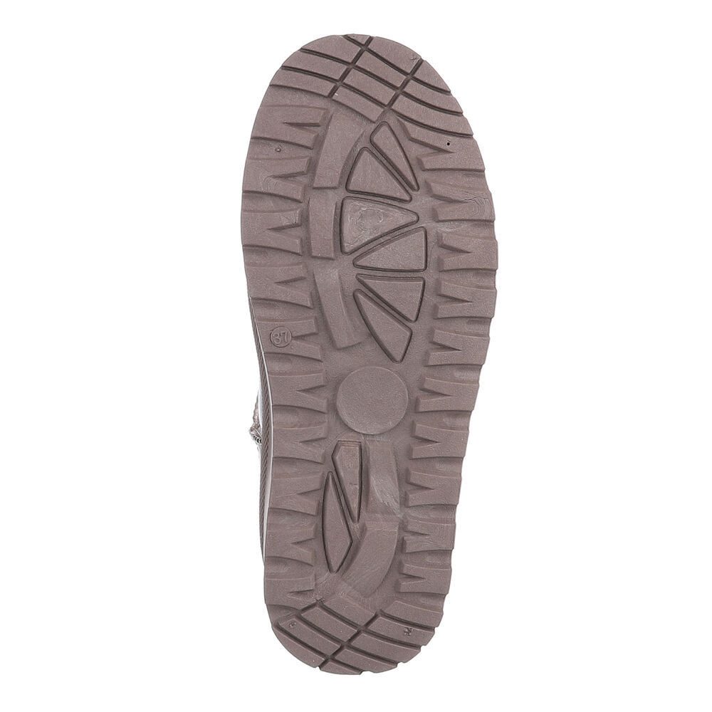 Ital-Design Bequemer Plattform-Echtleder-Schuh für Alltag und Freizeit Snowboots (90471170) Flach Plateaustiefeletten in Hellbraun