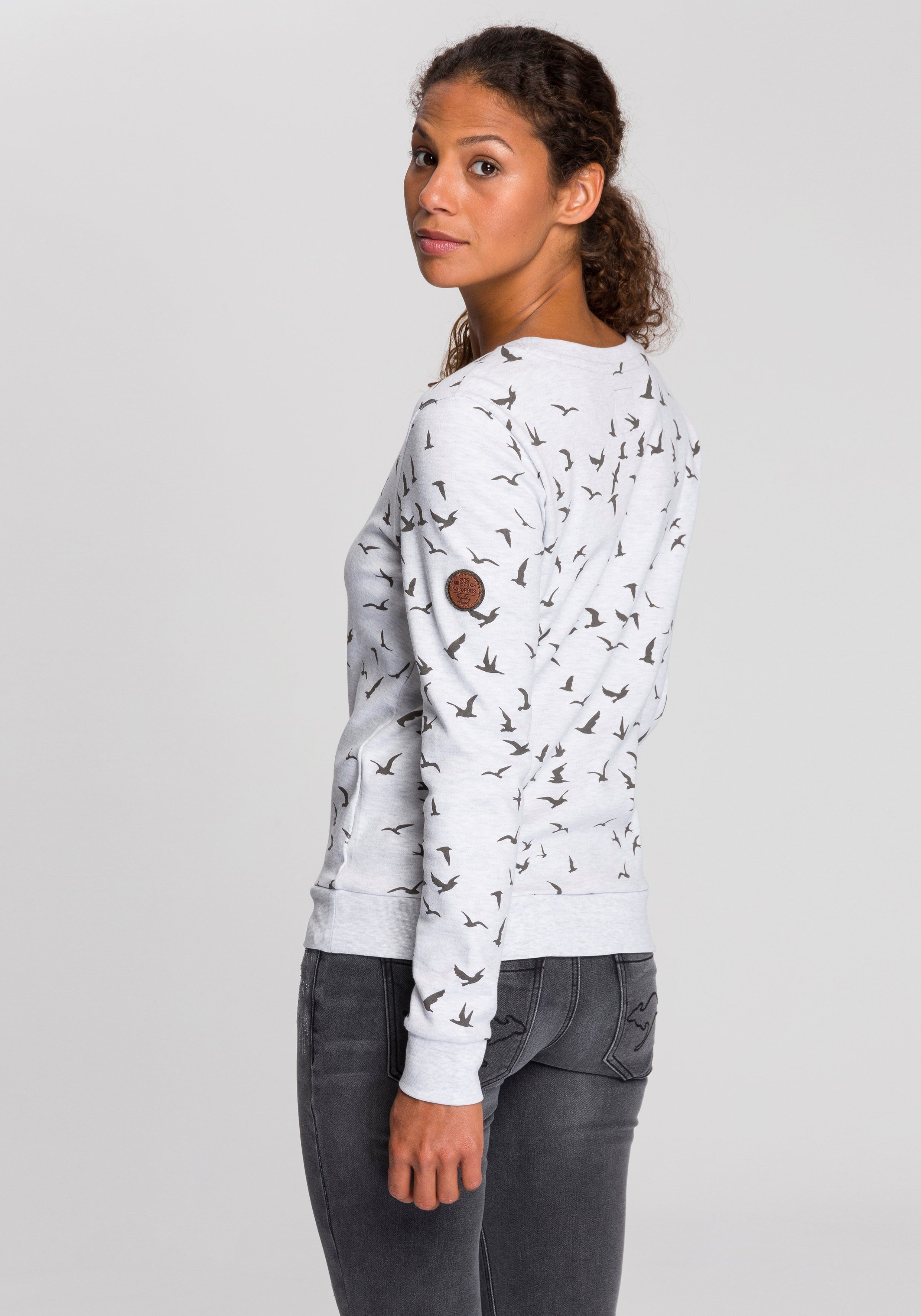 Minimal-Allover-Print KangaROOS modischem Sweatshirt mit
