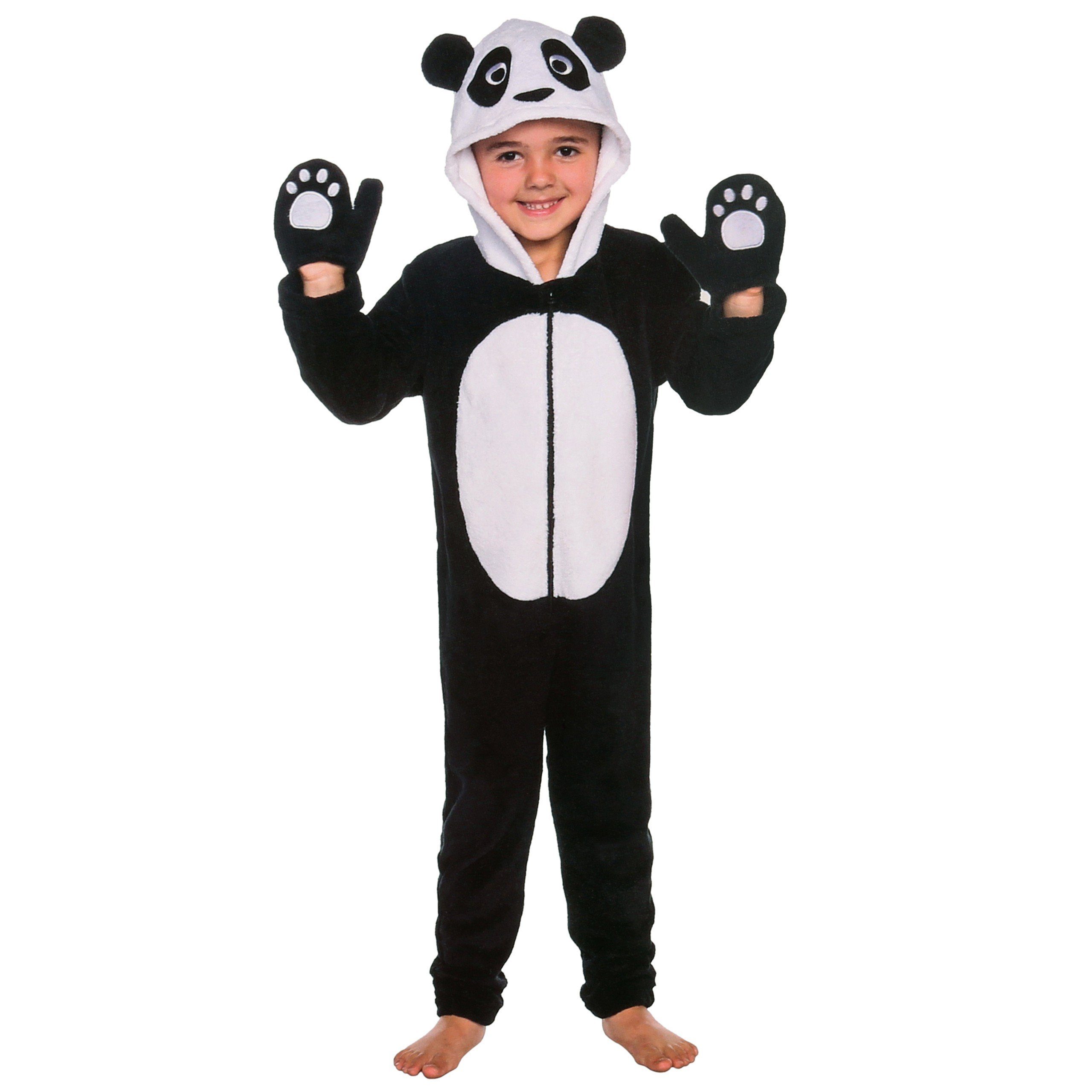 Sarcia.eu Schlafanzug Panda-Fleece-Schlafanzug, Einteiler mit Kapuze 3-4 Jahre