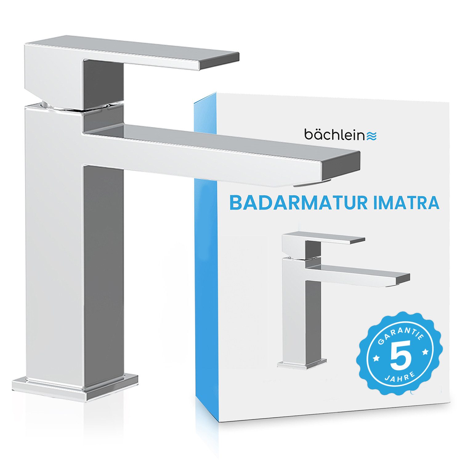 Bächlein Badarmatur Elegante Badarmatur Imatra (17,2cm, Chrom) hochwertiger Wasserhahn im minimalistischen Design