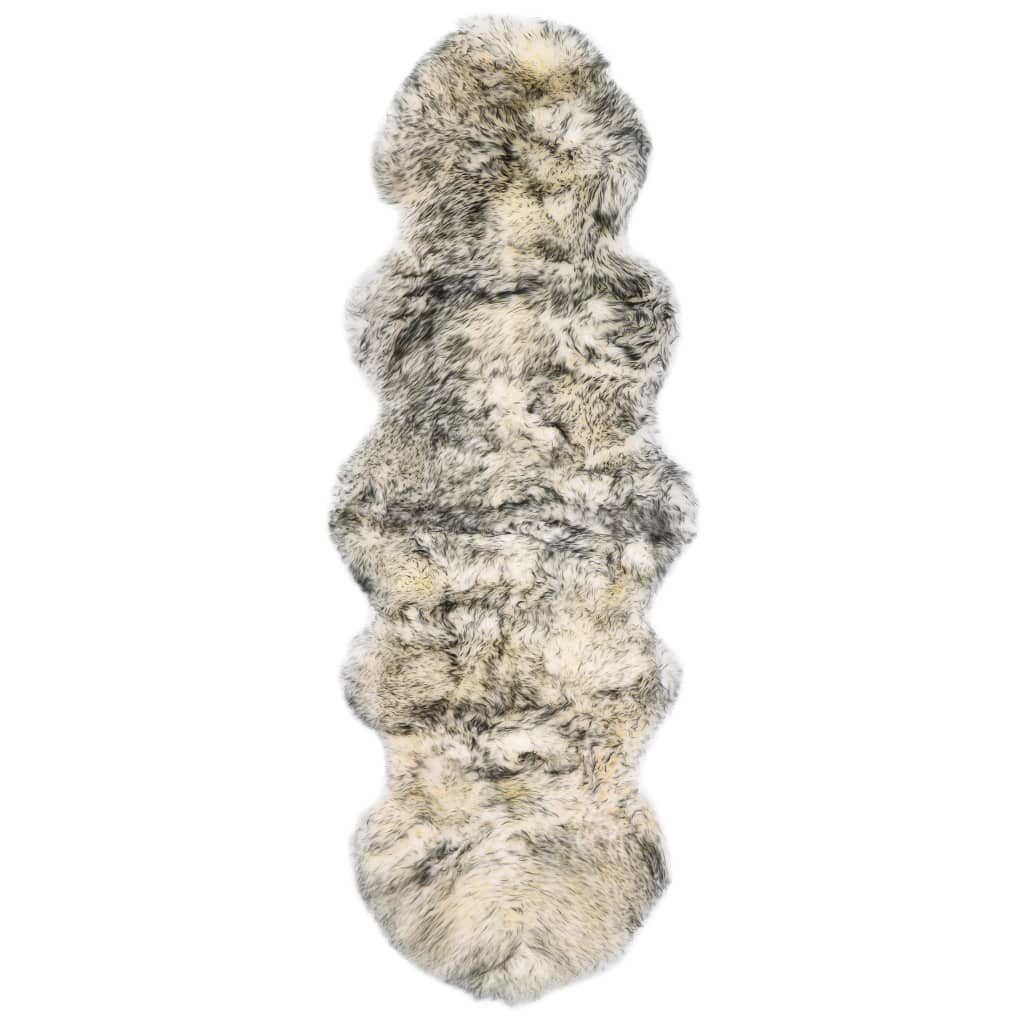 furnicato Fellteppich Teppich Schafspelz 60x180 cm Dunkelgrau Melange, 60 x 180 cm