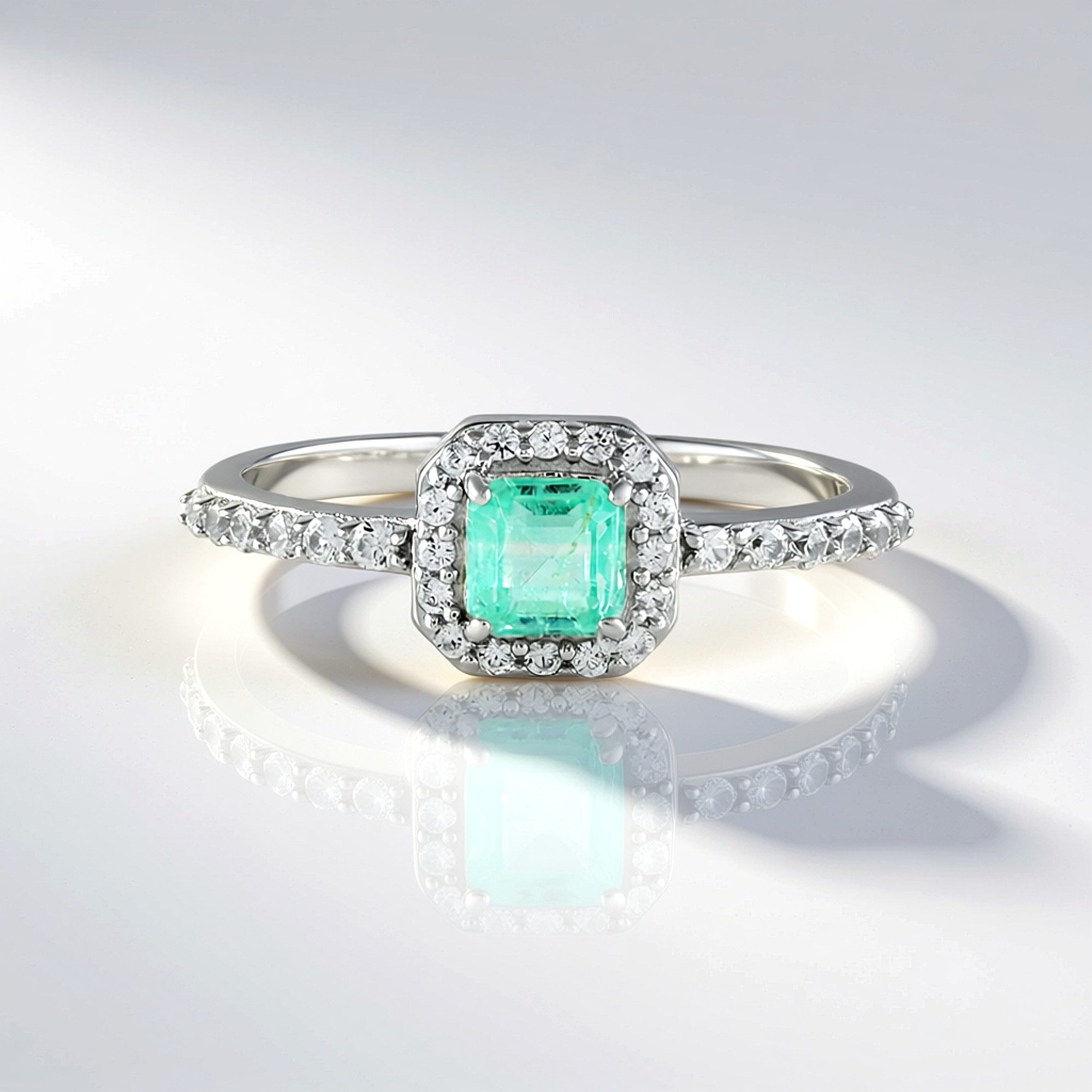Cavill Silberring Paraiba-Color Smaragd Silber Ring (1-tlg)