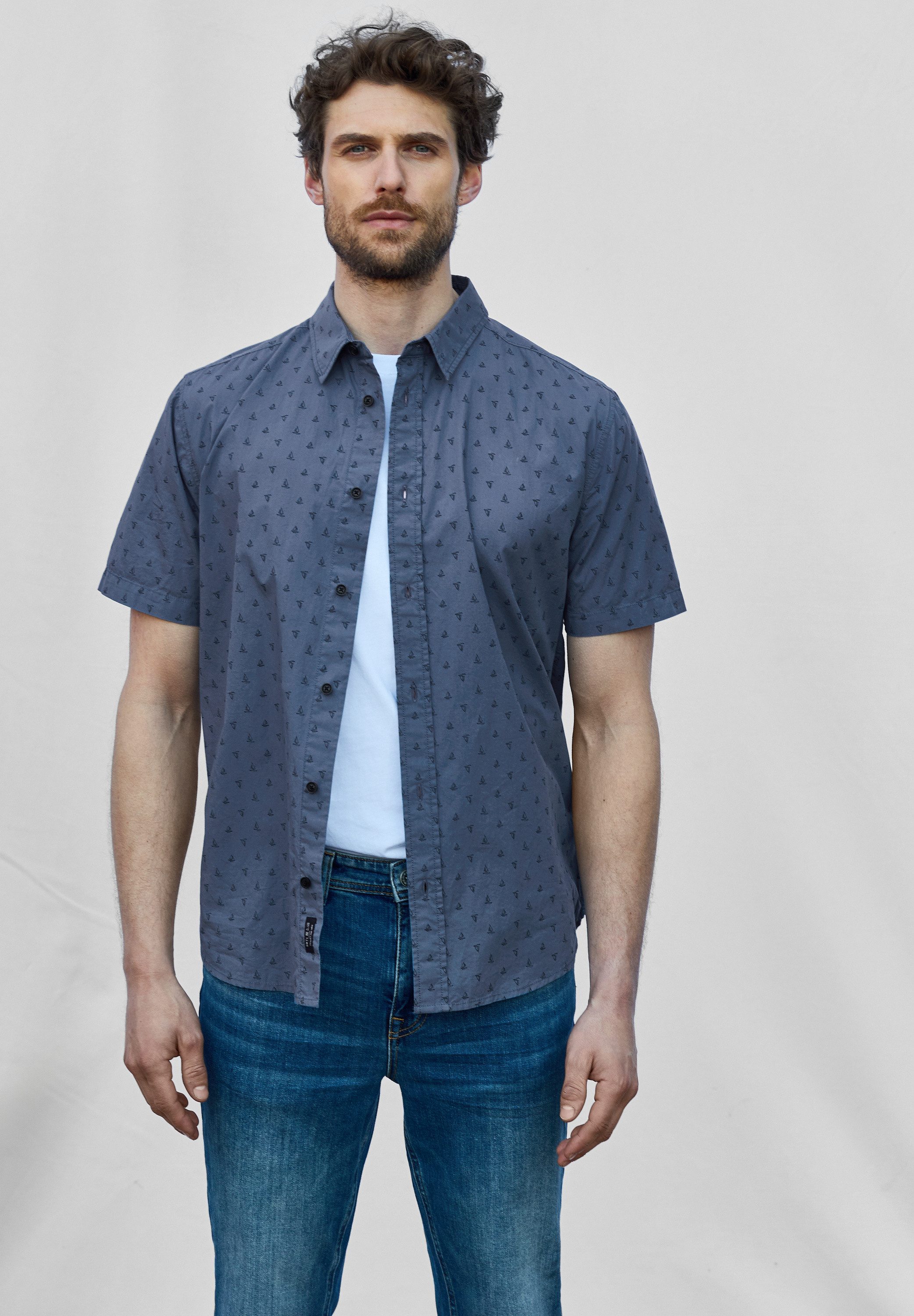STREET ONE MEN Kurzarmhemd, mit Knopfleiste günstig online kaufen