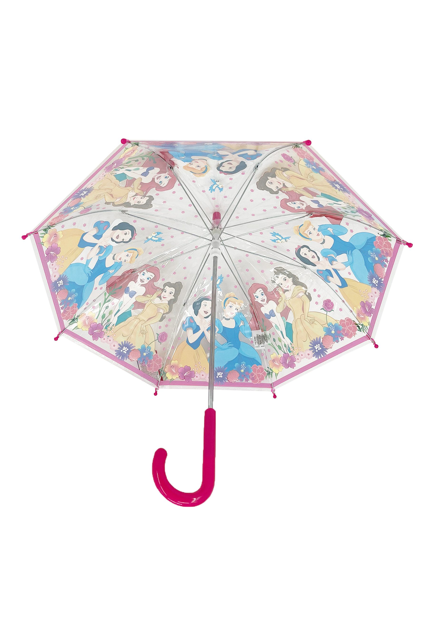 Disney Princess Stockregenschirm Kinder Regenschirm mit Belle Arielle Schneewittchen 64 cm, windfest