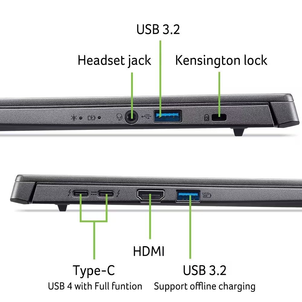Acer Aspire 14 AI OLED Copilot+ KI Laptop 4,50 GHz 16GB DDR5 Notebook (35,56 cm/14,0 Zoll, Intel Core Ultra 5 226V, Intel Arc 130V, 16 GB, 512 GB SSD, OLED-Display; USB4/Thunderbolt 4; Webcam; Copilot-Taste)