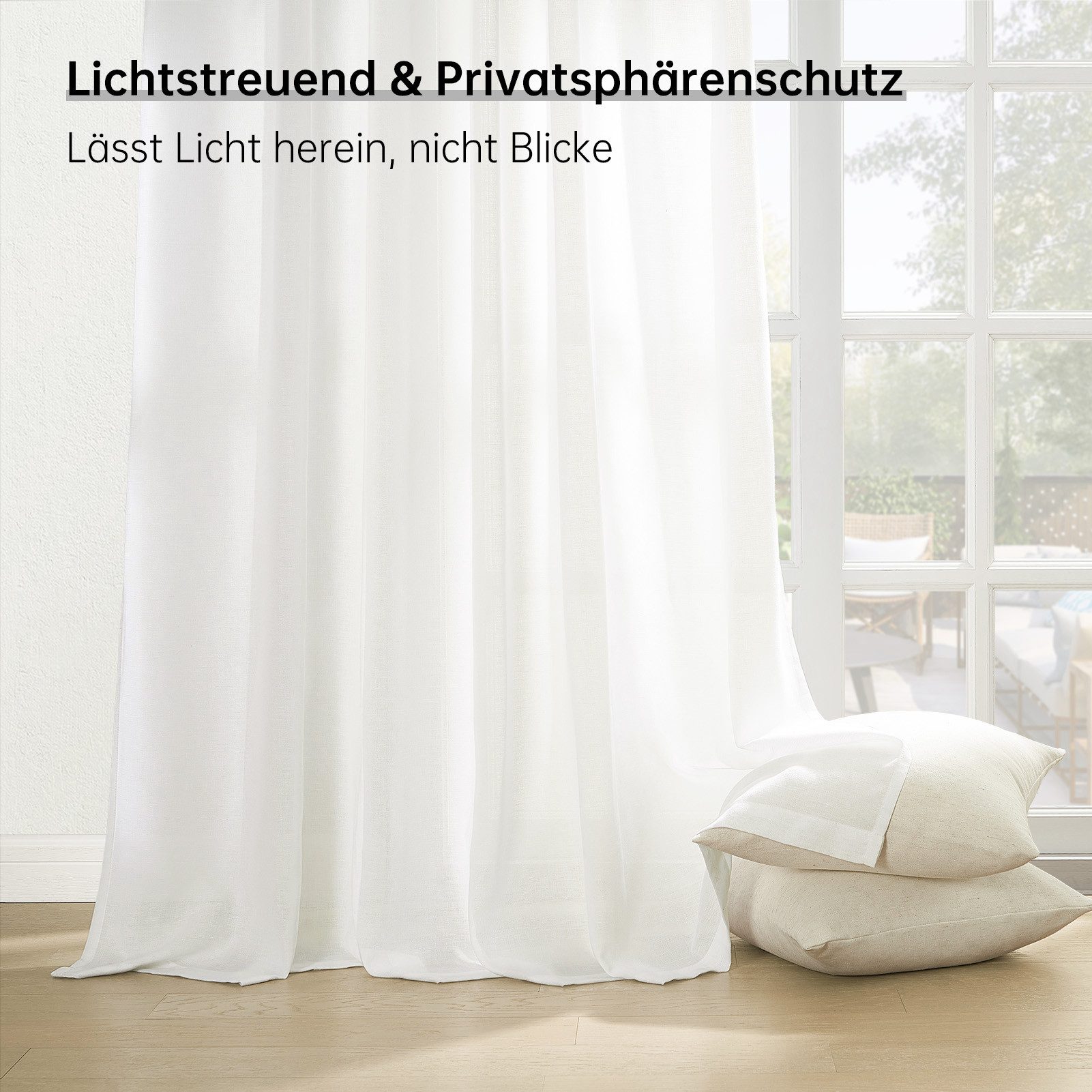 Topfinel Gardine Leinenoptik Gardinen mit Ösen Vorhänge für Wohnzimmer (2 S günstig online kaufen