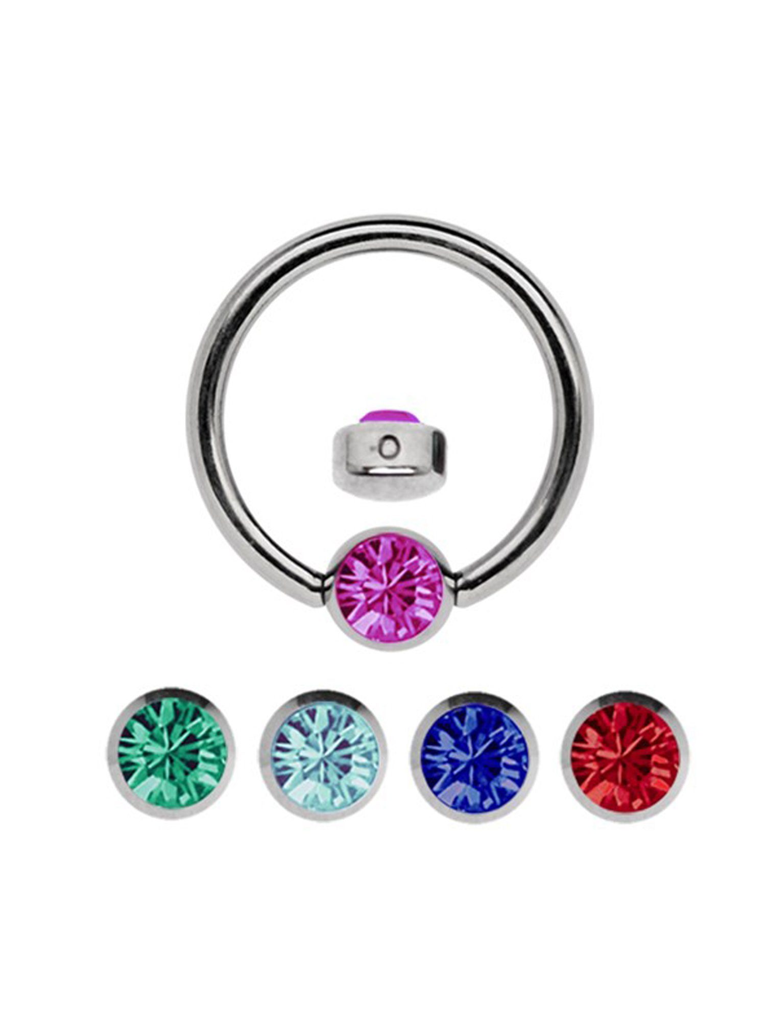 Adelia´s Nasenpiercing »Nasenpiercing«, Titan Set Ring mit + 5 Wechsel Klemmplatten mit bunten