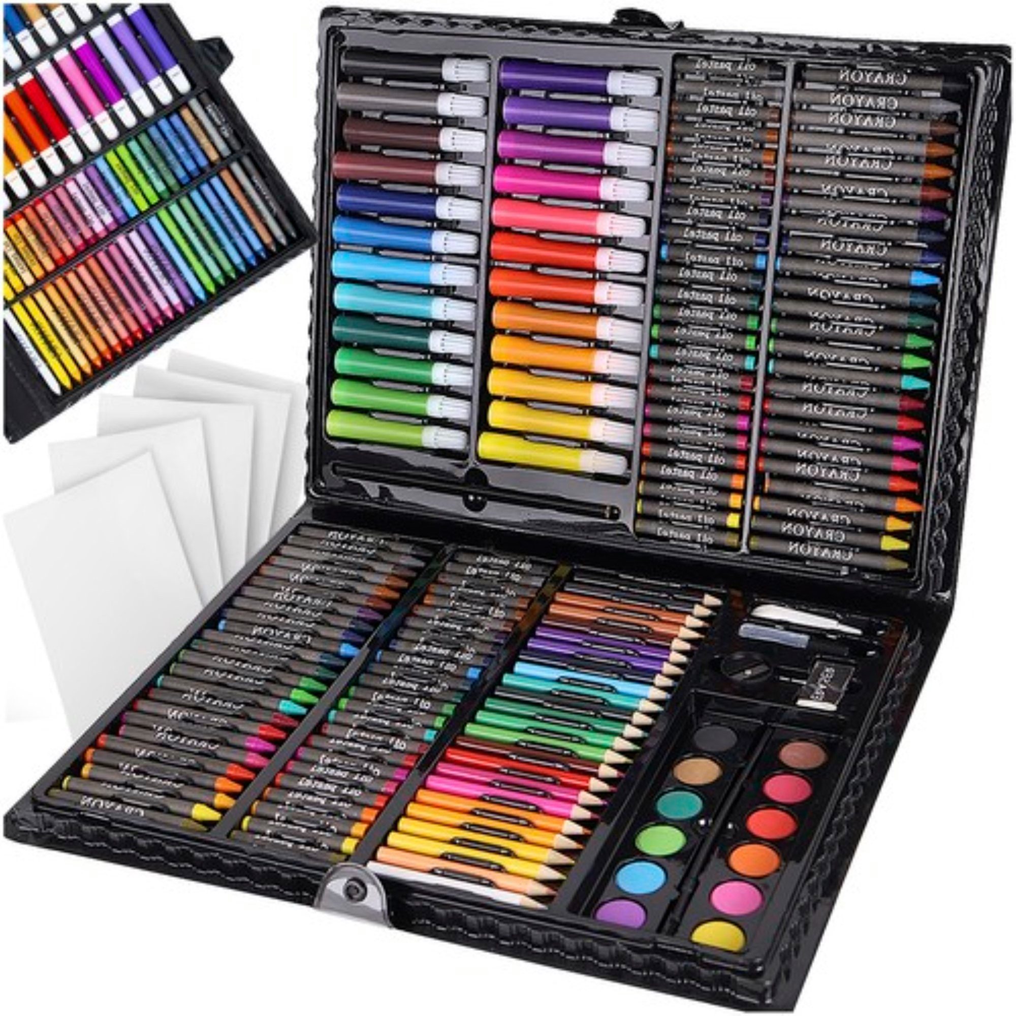 MAALEO Bastelfarbe Kunstkoffer Deluxe: Malset 168-teilig, DIY, Umfangreiches Malkoffer Set mit Viel Zubehör