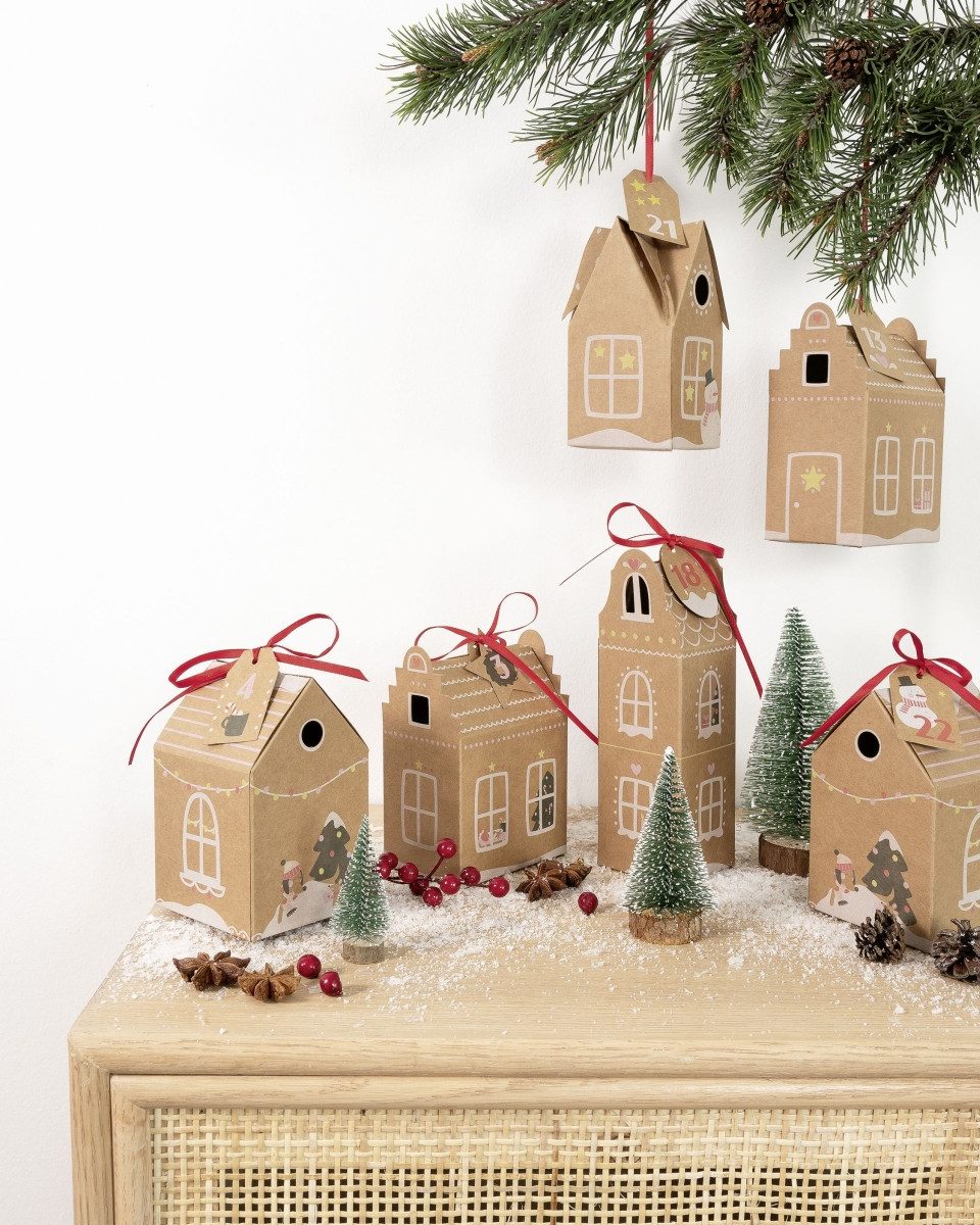 Folia ewige Kalender Adventskalender-Set Hygge Dorf 49-teilig
