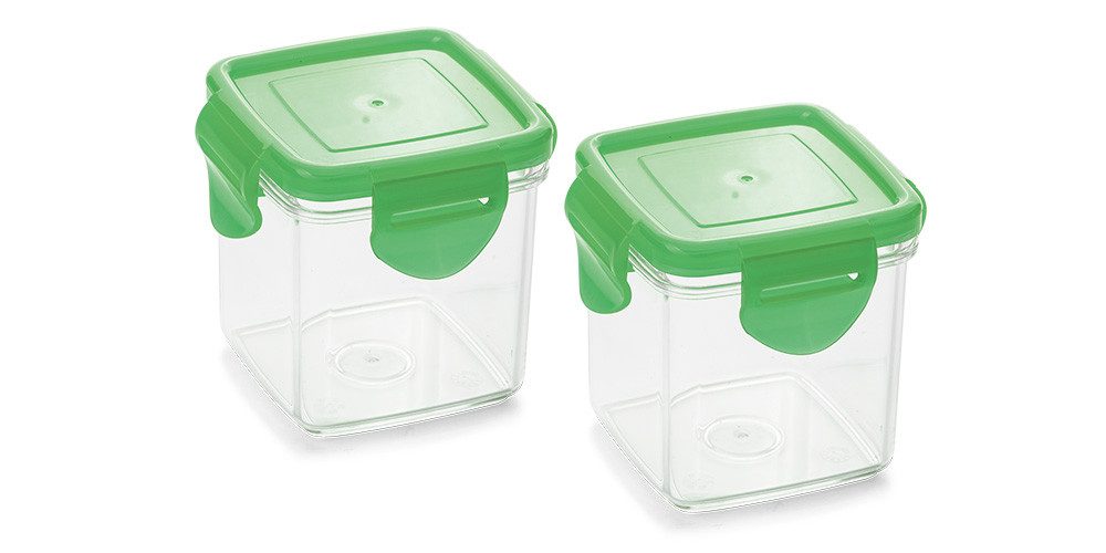 Genius Auffangbehälter Nicer Dicer Quick, Kunststoff, (Set, 4-tlg., (2 Dosen, 2 Deckel), verschließen und luftdicht aufbewahren