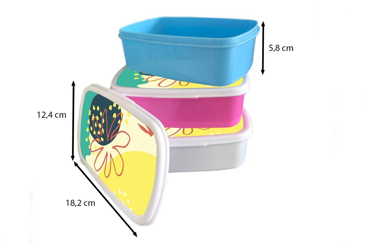 - Brotbox für MuchoWow (2-tlg), und weiß Brotdose, - für Blume Jungs Erwachsene, Lunchbox Mädchen Sommer Pastell, Kunststoff, Kinder und