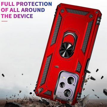 CoolGadget Handyhülle Armor Shield Case für Xiaomi Poco X5 Pro 5G, Outdoor Cover Magnet Ringhalterung Handy Hülle für Poco X5 Pro