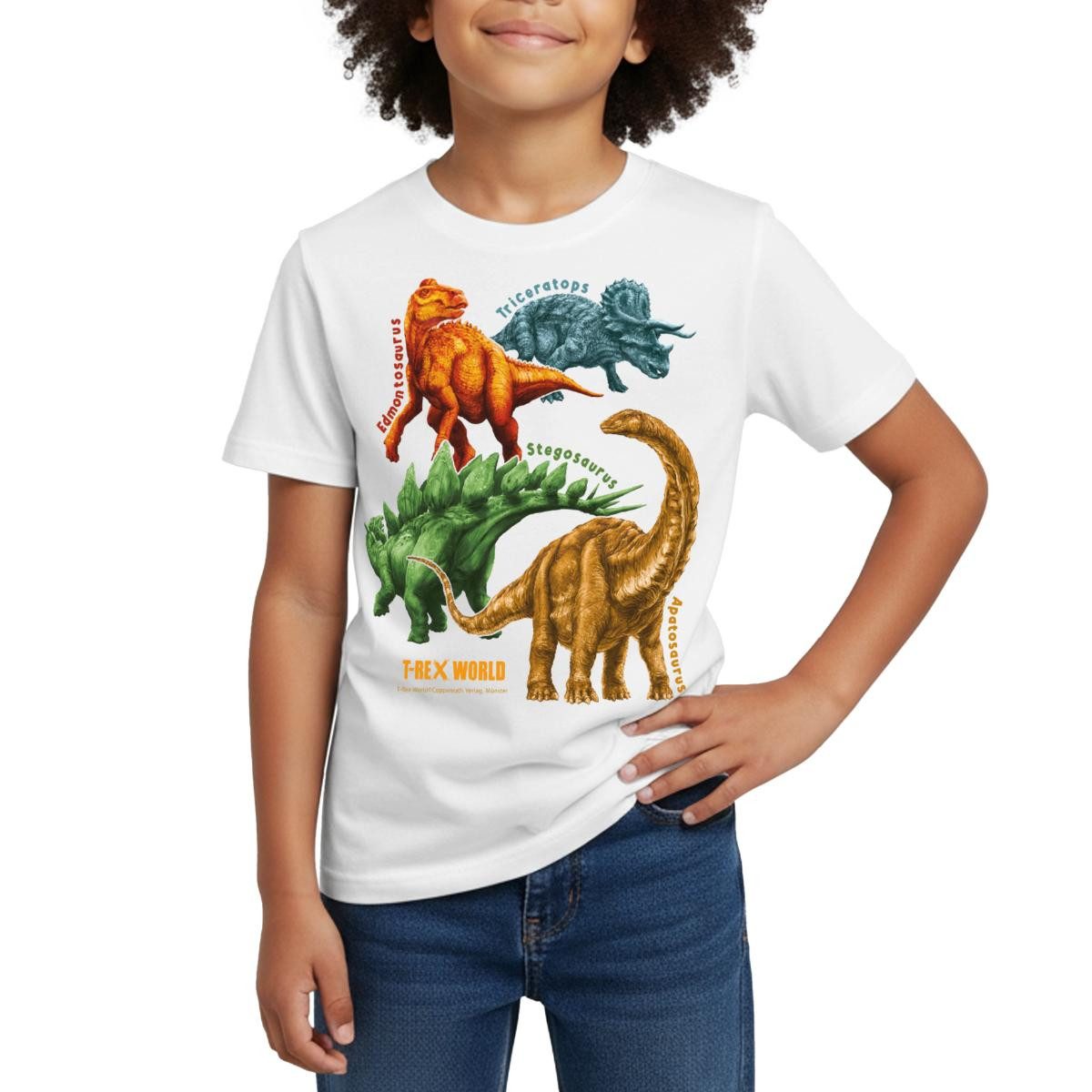 Spreadshirt T-Shirt T-Rex World Triceratops Und Freunde Kinder T-Shirt (1-tlg) Fällt klein aus. Wir empfehlen, eine Größe größer zu bestellen.