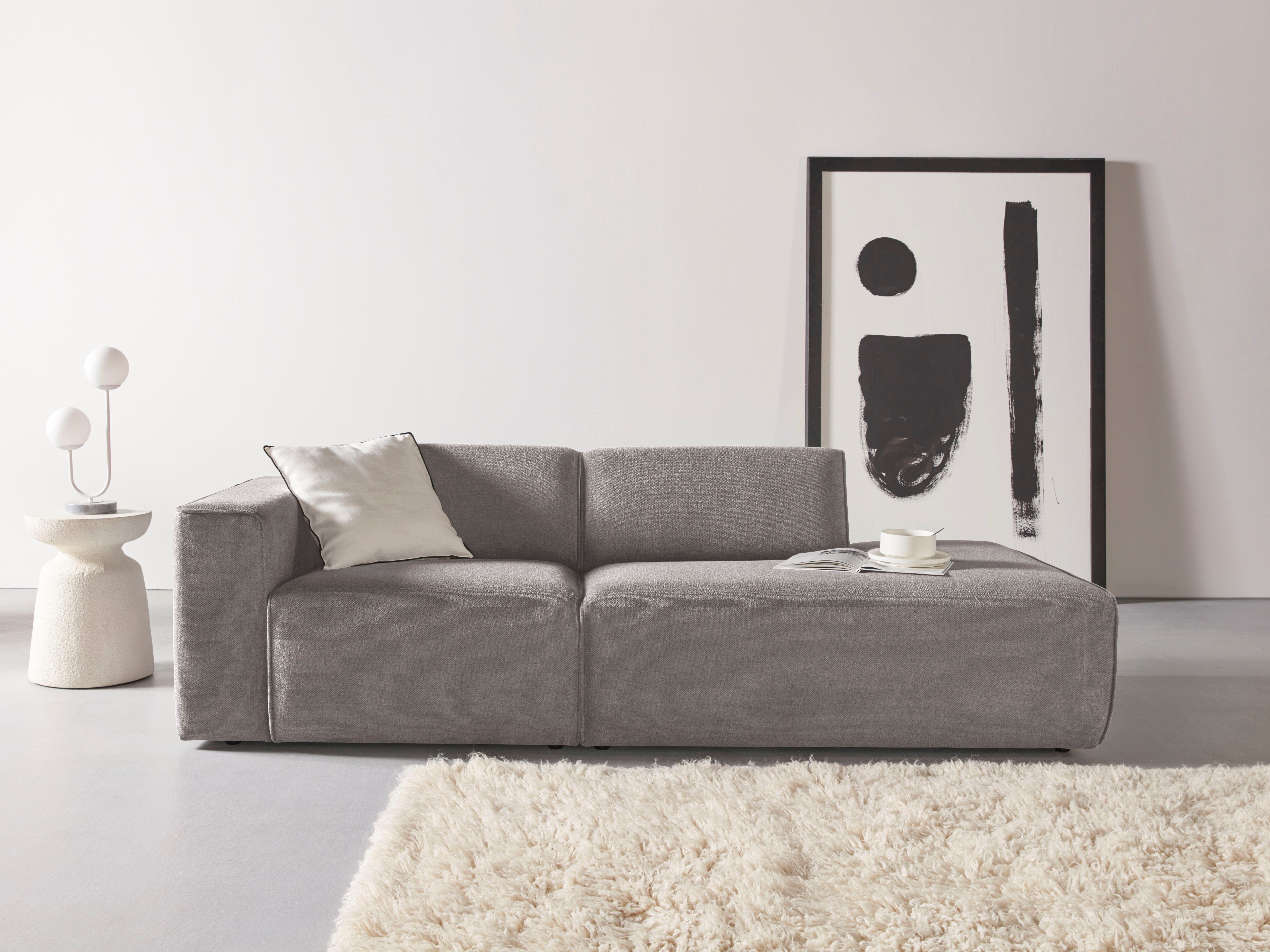 andas 2-Sitzer "Noord mit Kedernaht, Breite 227 cm", Cord, Struktur, Websto günstig online kaufen