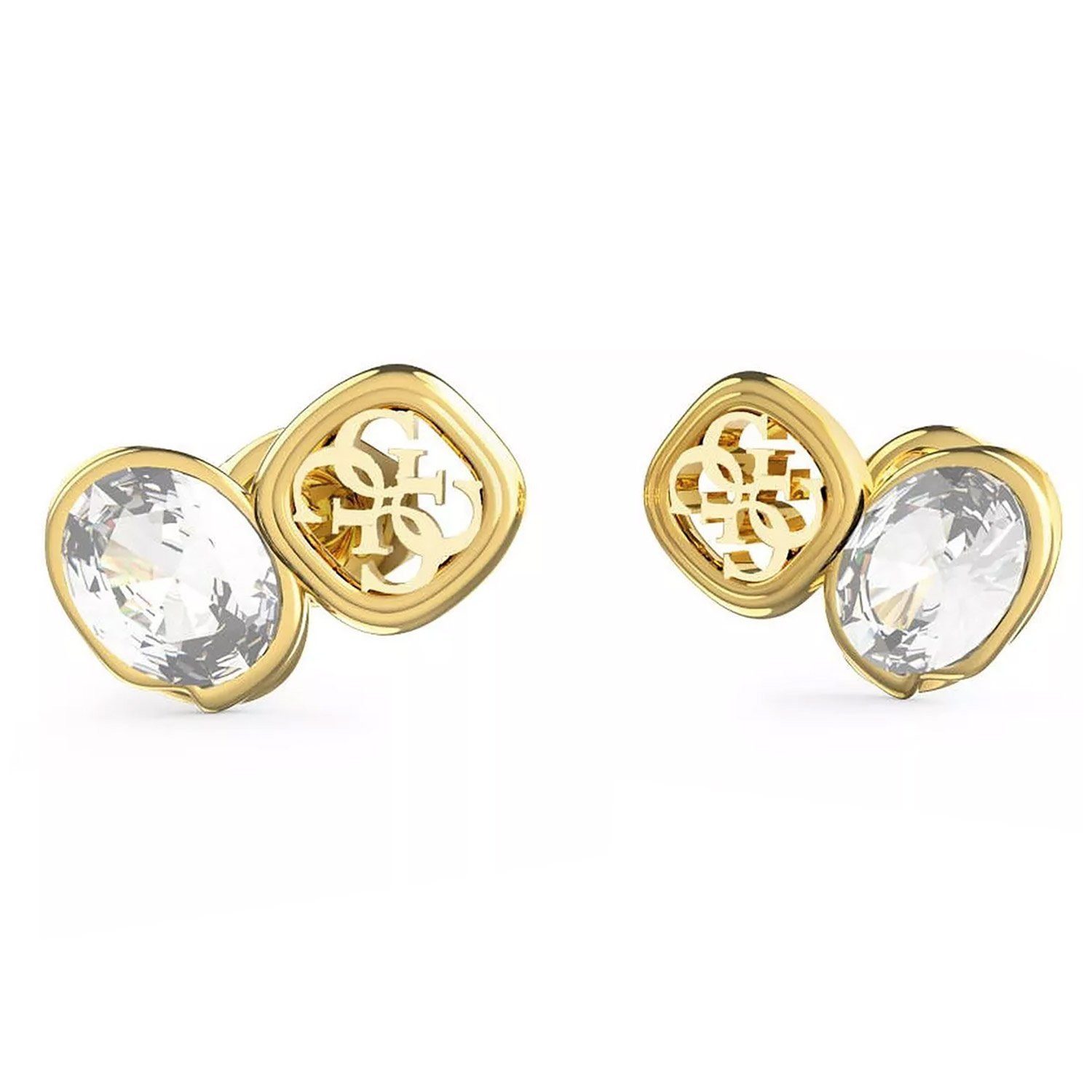 Guess Paar Серьги-гвоздики Damen-4G & Crystals Goldfarben