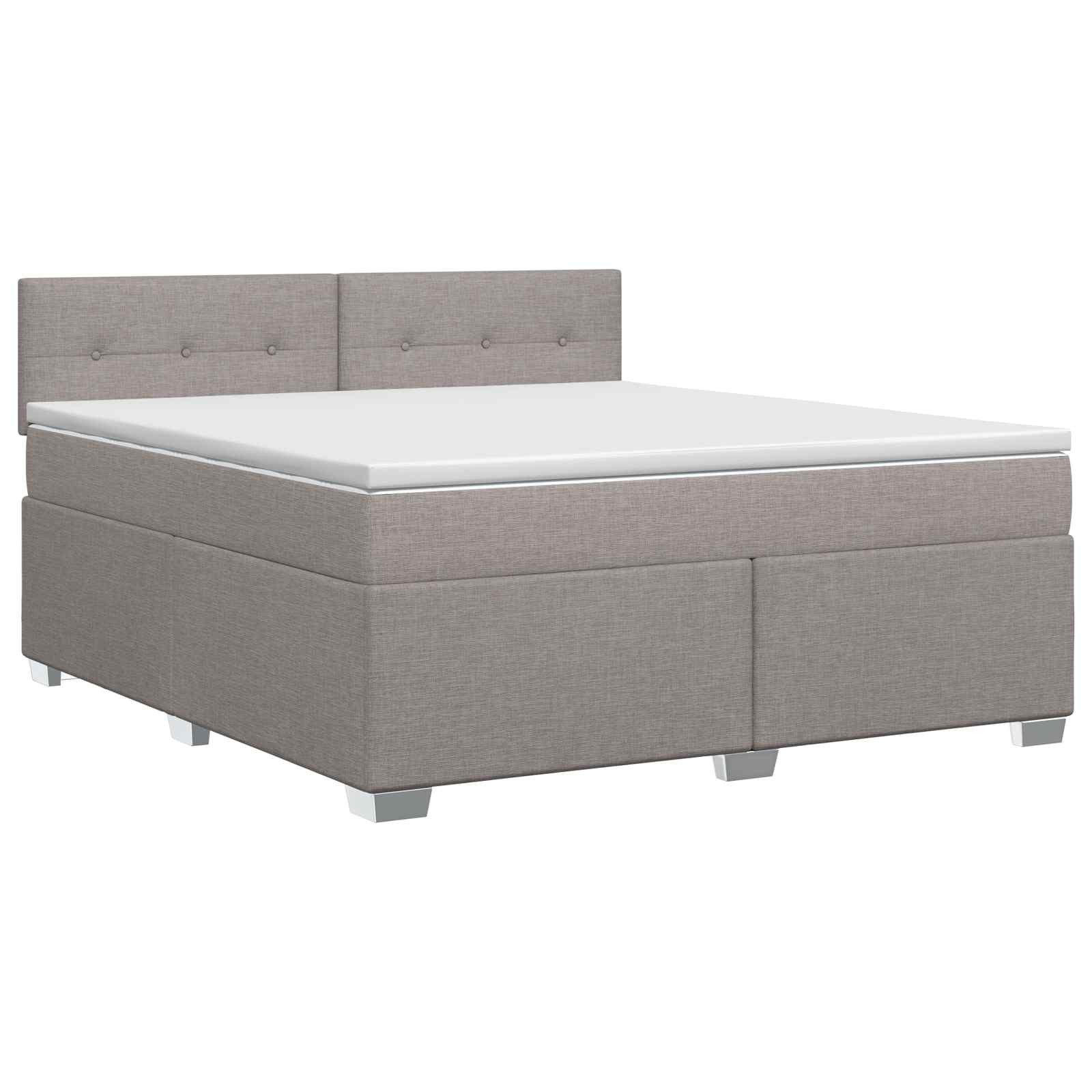 vidaXL Bett Boxspringbett mit Matratze Taupe 140 x 200 cm Stoff (1-tlg)