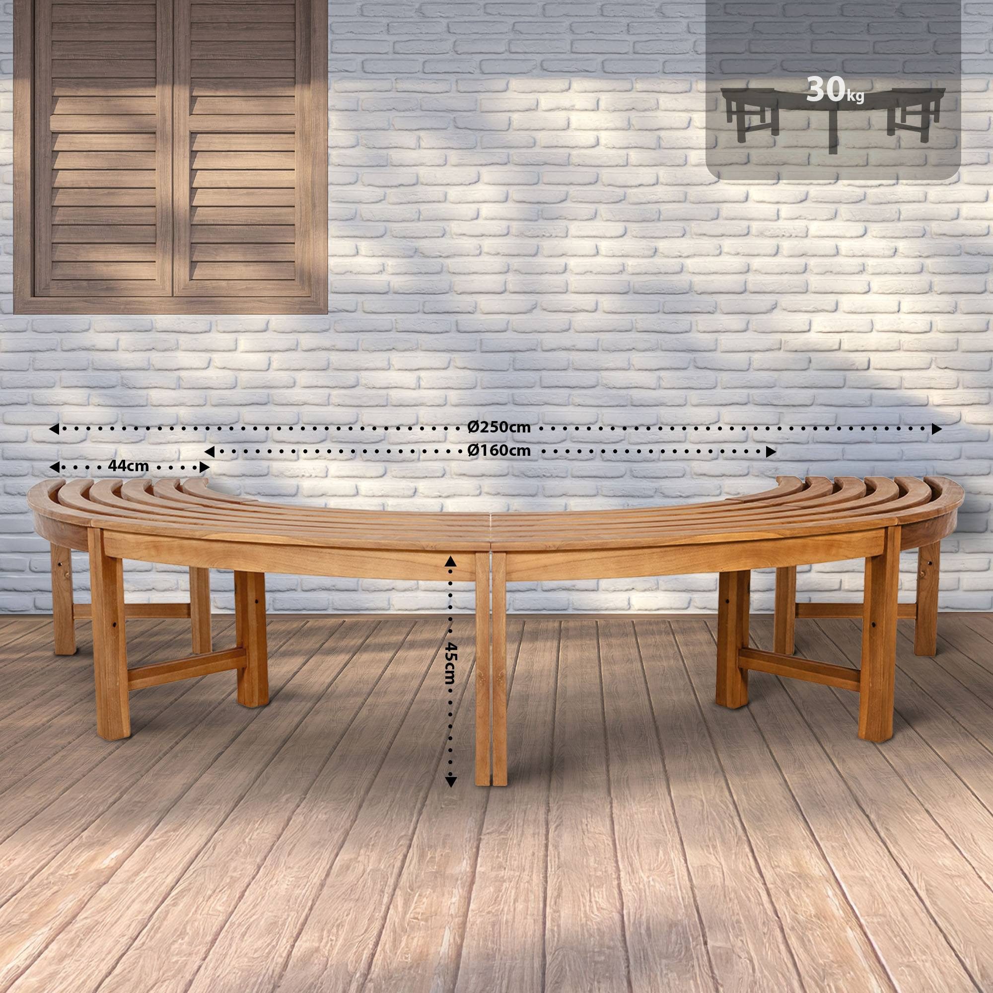 TPFGarden Baumbank Mirella (Halbrunde Baumbank aus massivem, wetterfestem T günstig online kaufen