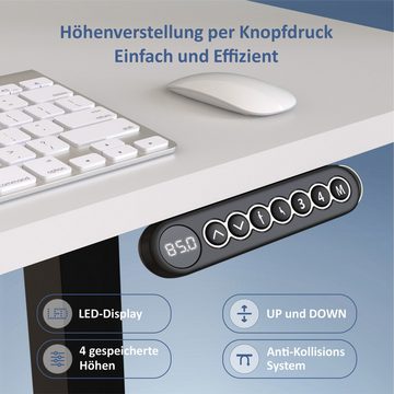 ERGOFINO Schreibtisch DT20 (höhenverstellbares Tischgestell), Elektrisch höhenverstellbarer mit Memory-Steuerung