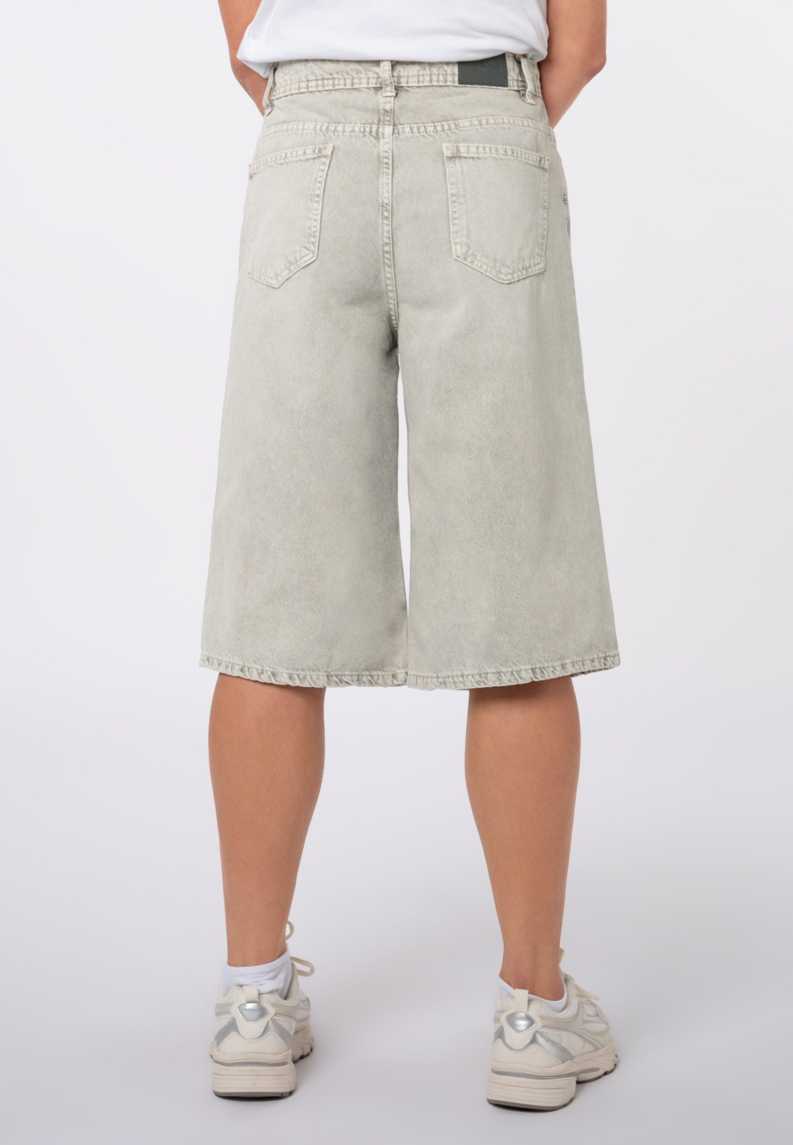 SUBLEVEL Jeansbermudas Damen Wide Leg Denim Bermuda Kurze Jeanshose, Wide Leg, High Waist