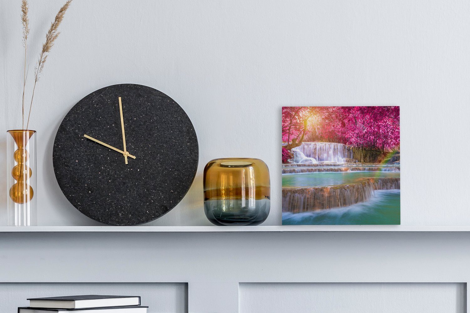 OneMillionCanvasses® Leinwandbild Wasserfall - Regenbogen - günstig online kaufen