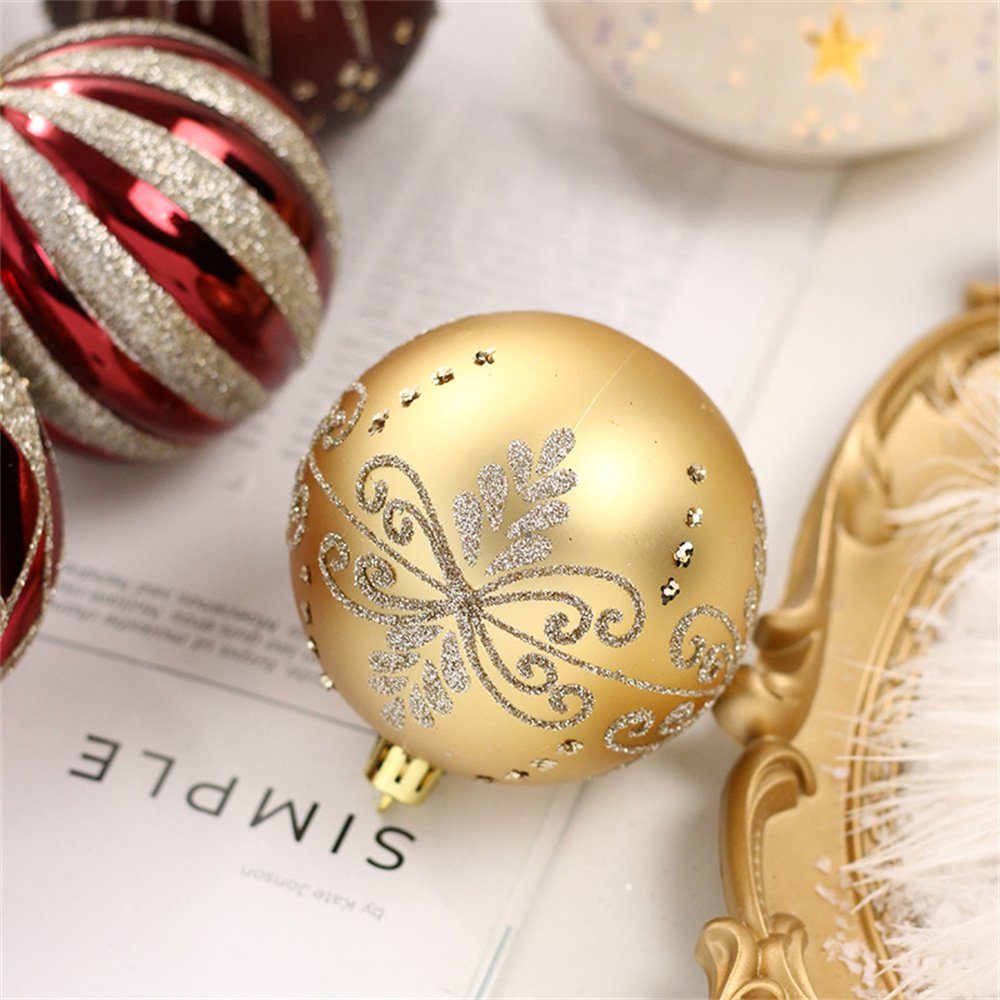 Set, Weihnachtlichen (16 Schöne Gold St), Weihnachtsbaumkugel Bruchsicher Kunststoff Dekoratvie, Dekorative Christbaumkugeln Mehrweg Deko Partys Weihnachtskugeln Für