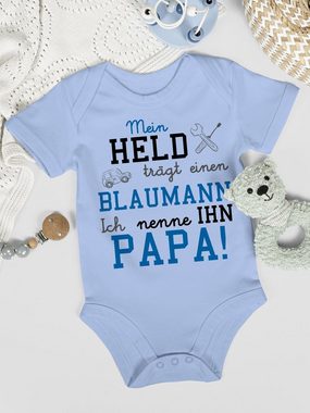 Shirtracer Shirtbody Mein Held trägt einen Blaumann Sprüche Baby