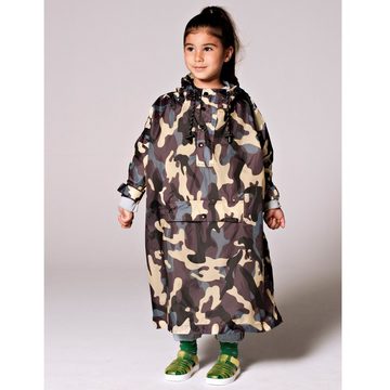 Rainkiss Regenponcho Jungle Camo Regenponcho Poncho Kinder Integrierte Aufbewahrungstasche