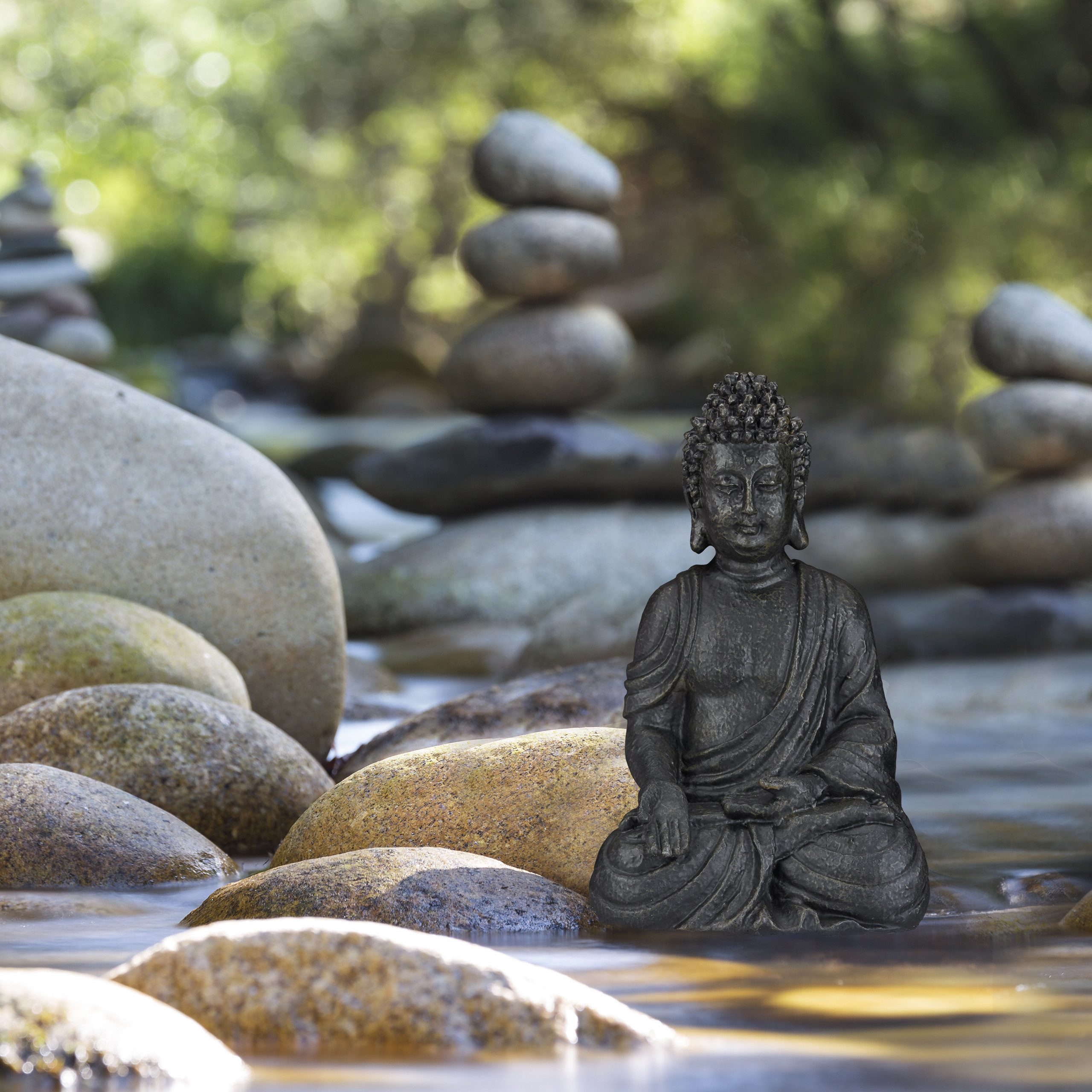 relaxdays Buddhafigur Buddha Figur sitzend 18cm, günstig online kaufen