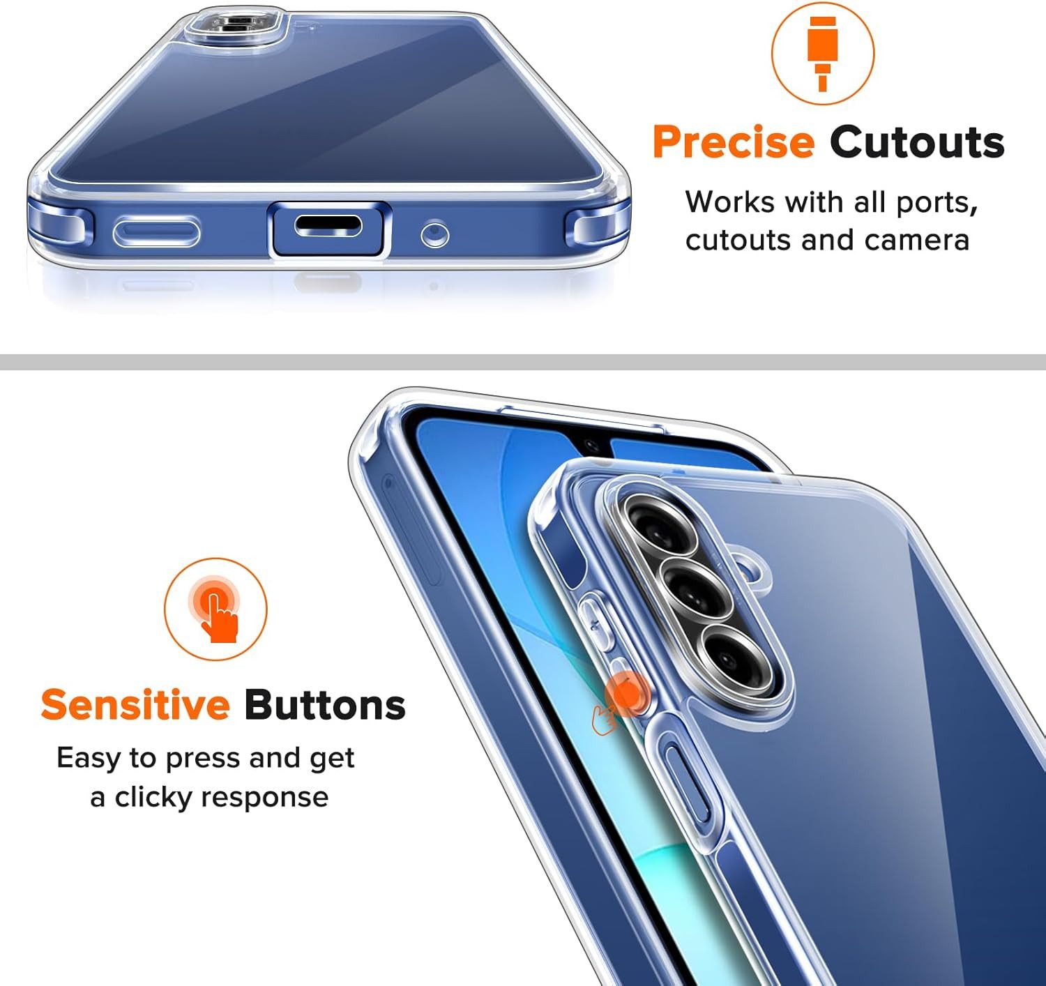 CLM-Tech Handyhülle Transparent für Samsung Galaxy A17 5G 6,7 Zoll, TPU Gummi, Kratzfest, stoßsicher, schmutzabweisend