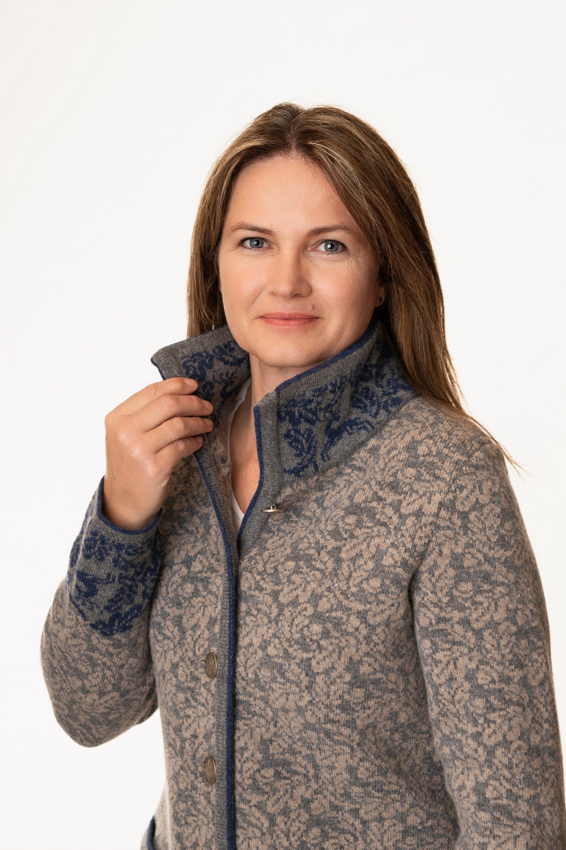 Pezzo D'oro Strickmantel Gehrock,Strickjacke long, grau/hellgrau/blau günstig online kaufen