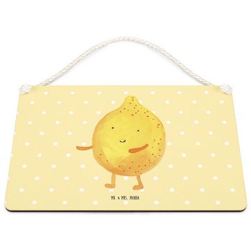 Mr. & Mrs. Panda Hinweisschild DIN A4 Beste Freunde Zitrone - Gelb Pastell - Geschenk, Wanddeko, Tür, (1 St), Herzberührende Botschaften