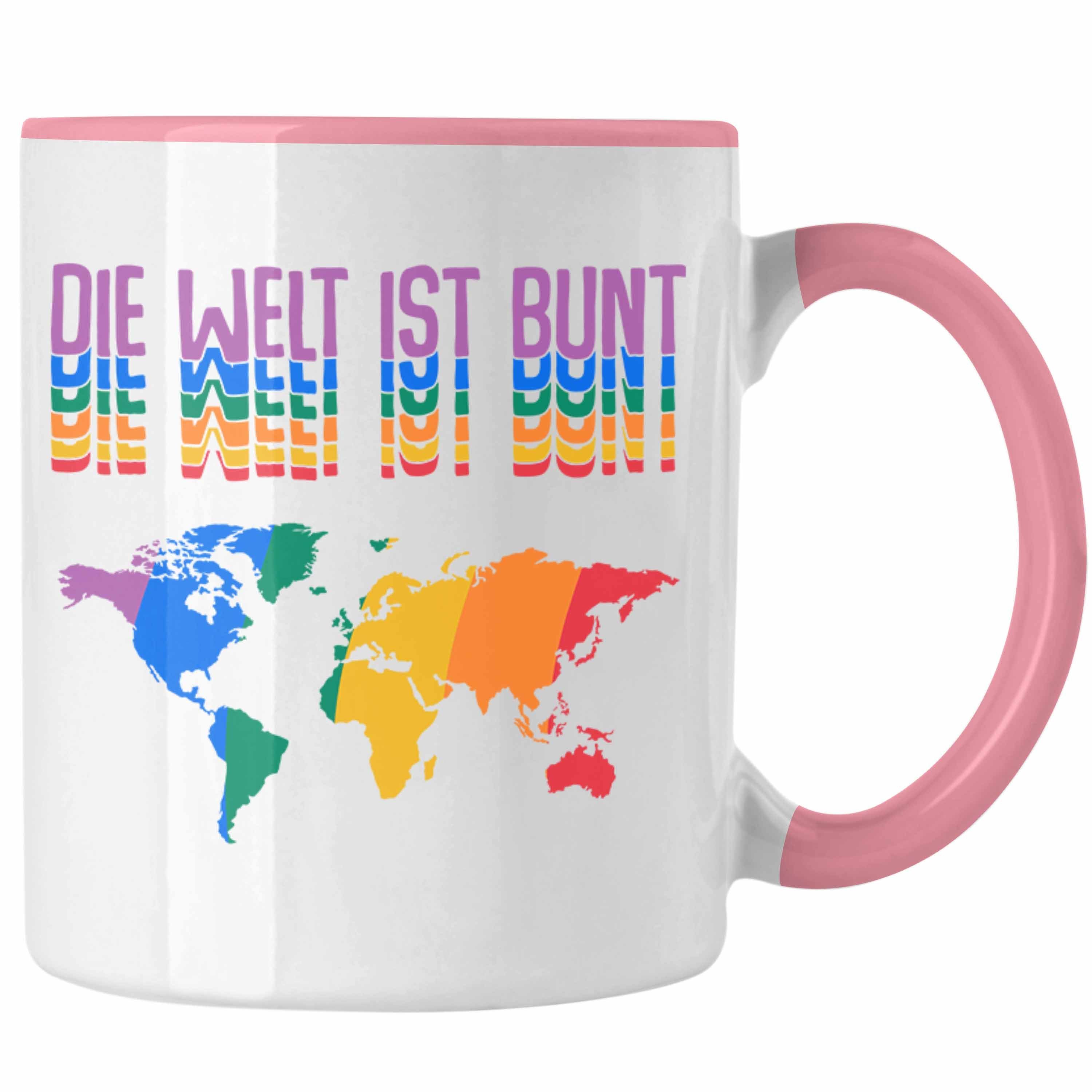 Grafik Regenbogen - LGBT Lesben Geschenk Lustige Trendation Die Welt Tasse Ist Trendation Tasse Transgender für Schwule Bunt Regenbogen Rosa