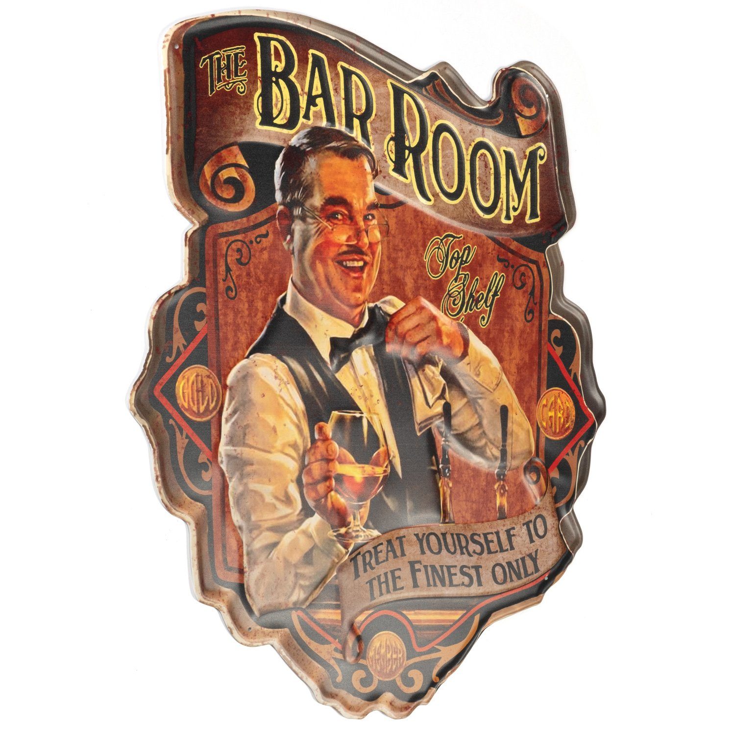 Moritz Metallschild Blechschild BAR Room Whiskey Cognac, Vintage Retro Deko günstig online kaufen