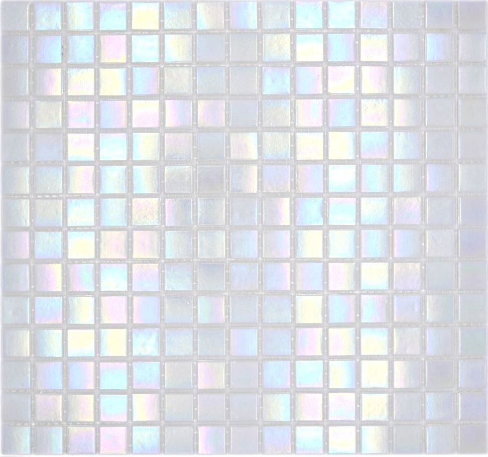 Thumbnail - Mosani Mosaikfliesen Glasmosaik Mosaikfliese Iridium Weiss Flip Flop Farbe