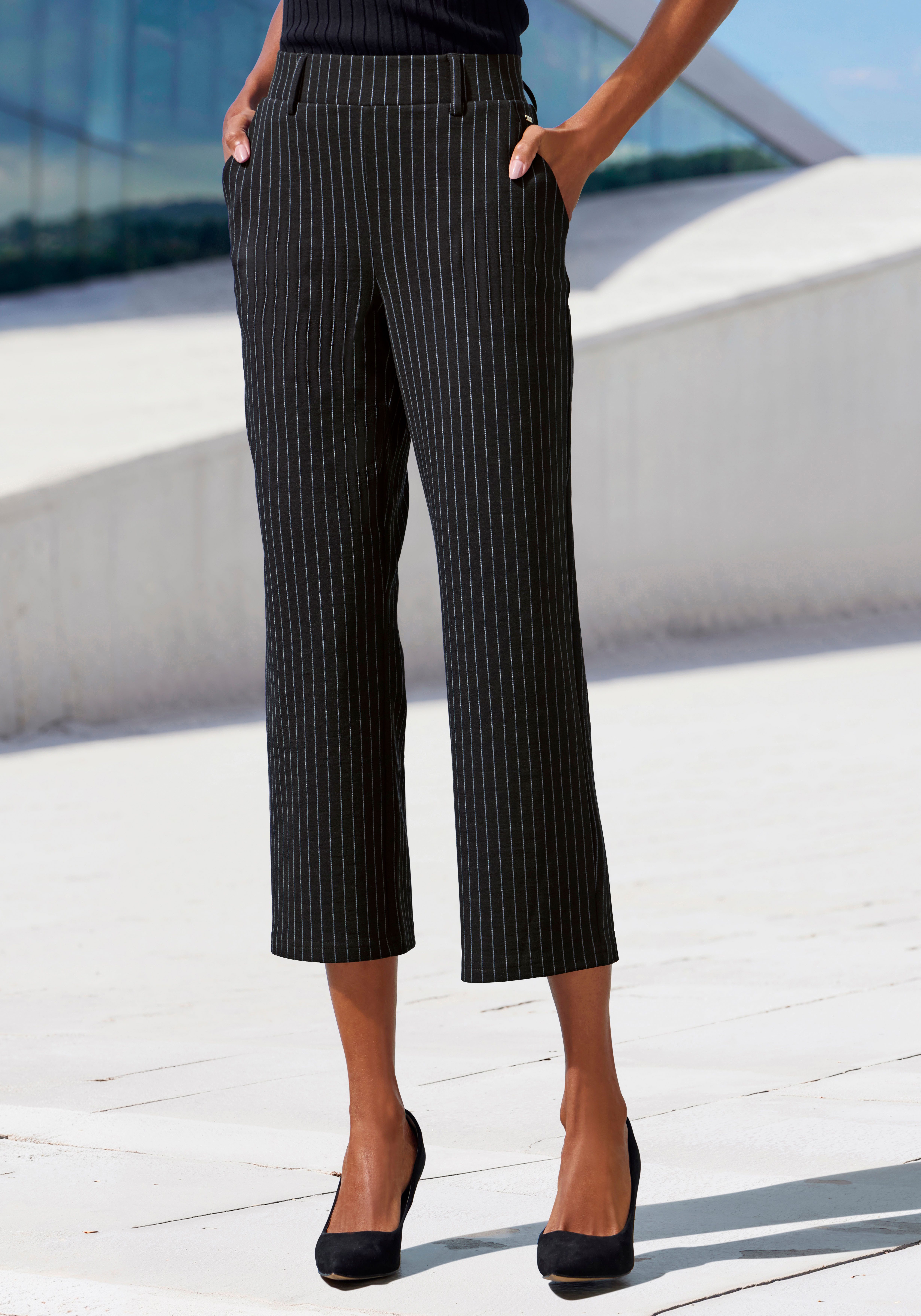 LASCANA Culotte mit Jacquard Strickmuster oder uni schwarz