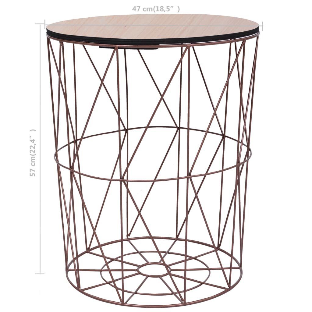 vidaXL Kupfer cm (1-St) Ø | Couchtisch Kupferrot Couchtisch 47 Kupferrot