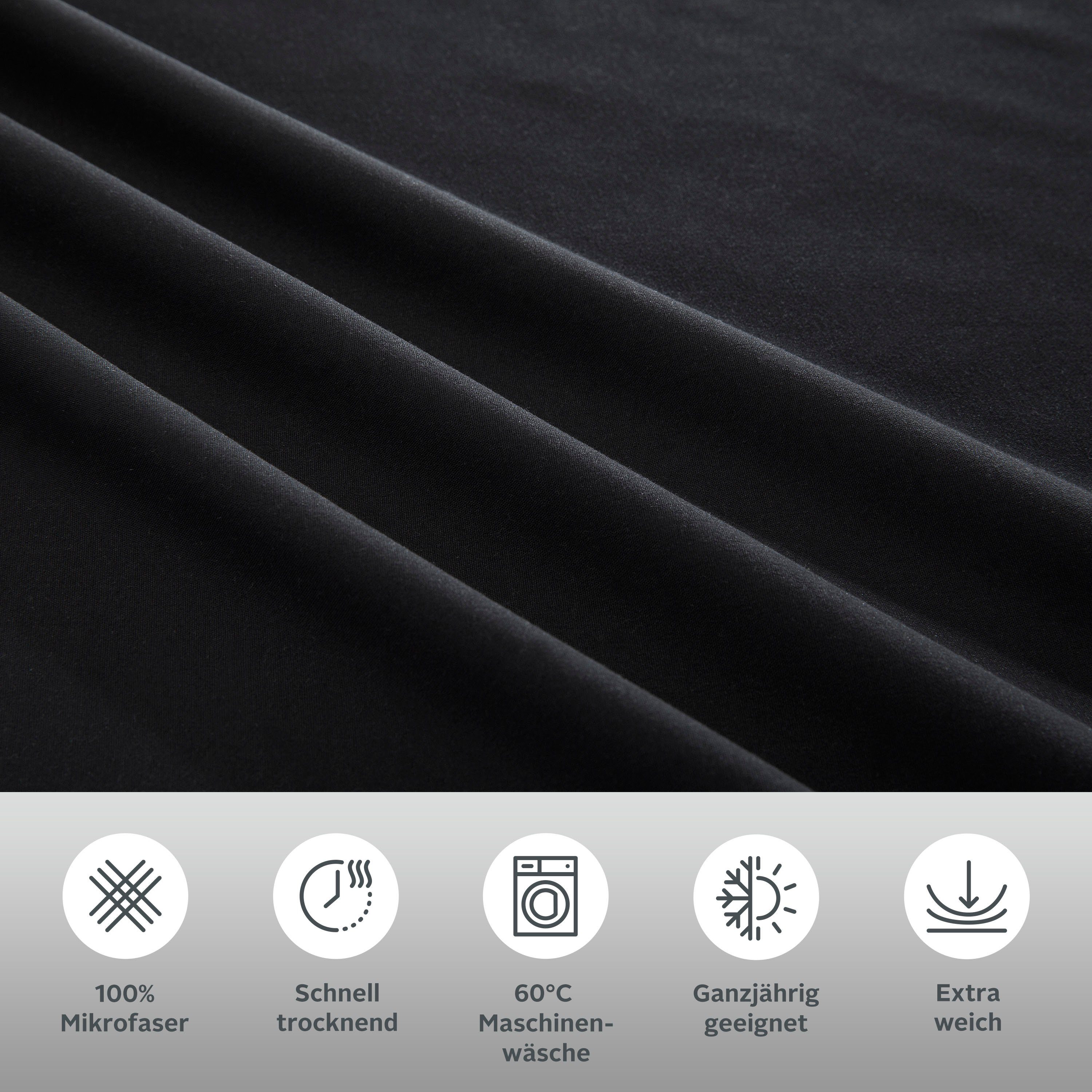 OTTO home Bettwäsche Desner2, Microfaser, 2 teilig, Premium Qualität, sehr weich, uni, ab 135x200 cm